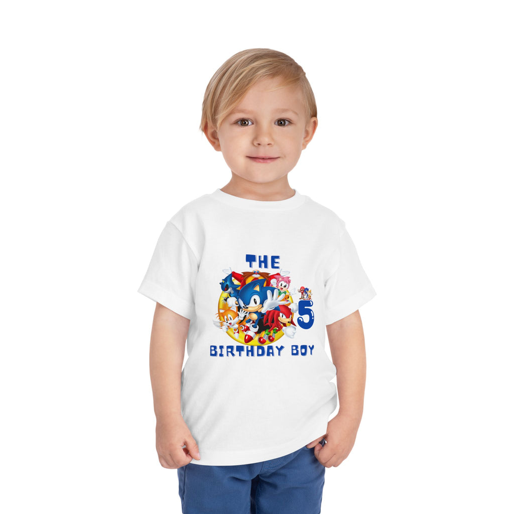 Personalized the Birthday Boy 5 Toddler Tee — Sonic Party Shirt