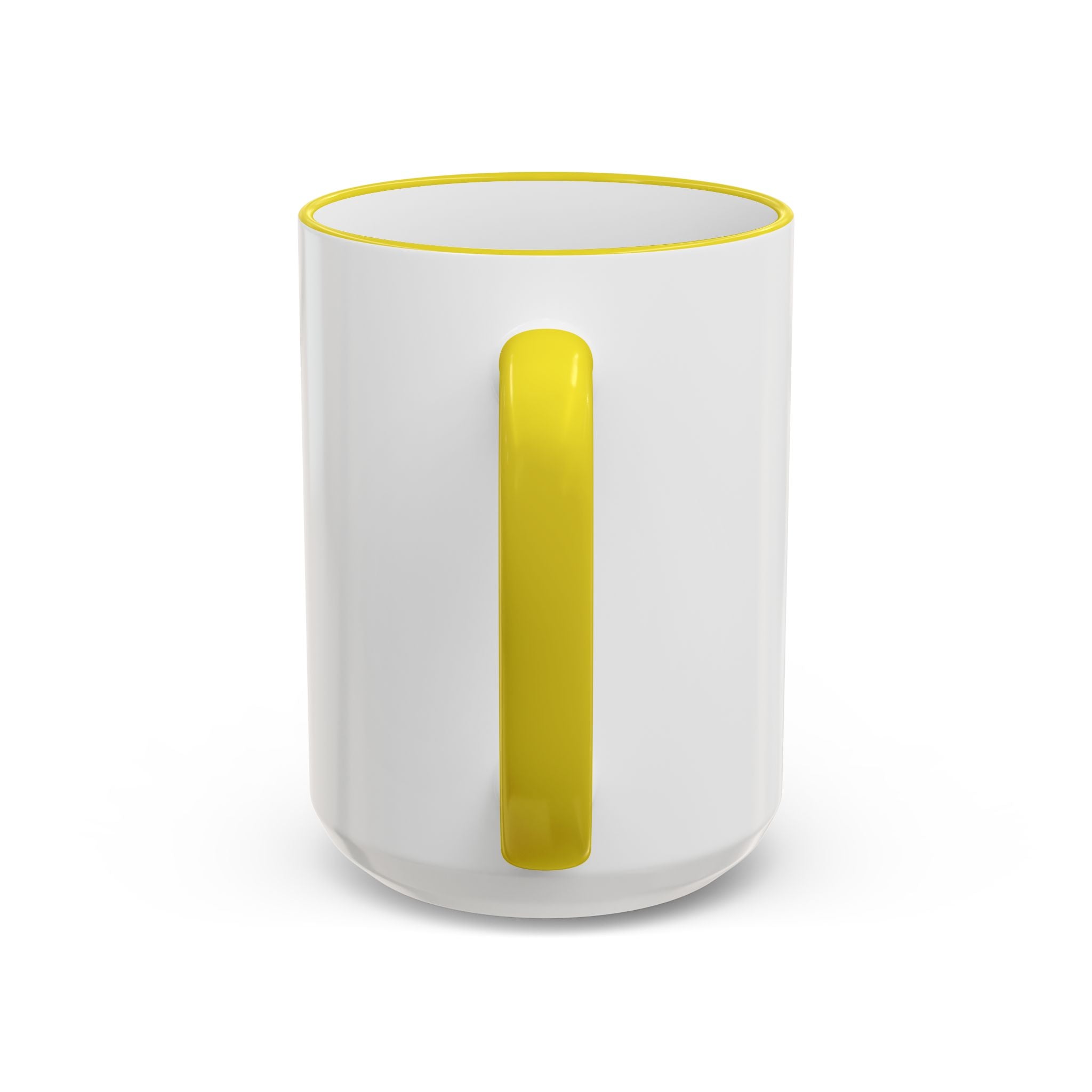 Life Begins After Coffee Accent Rim Mug — Cute Script Coffee Lover Gift (11oz/15oz)