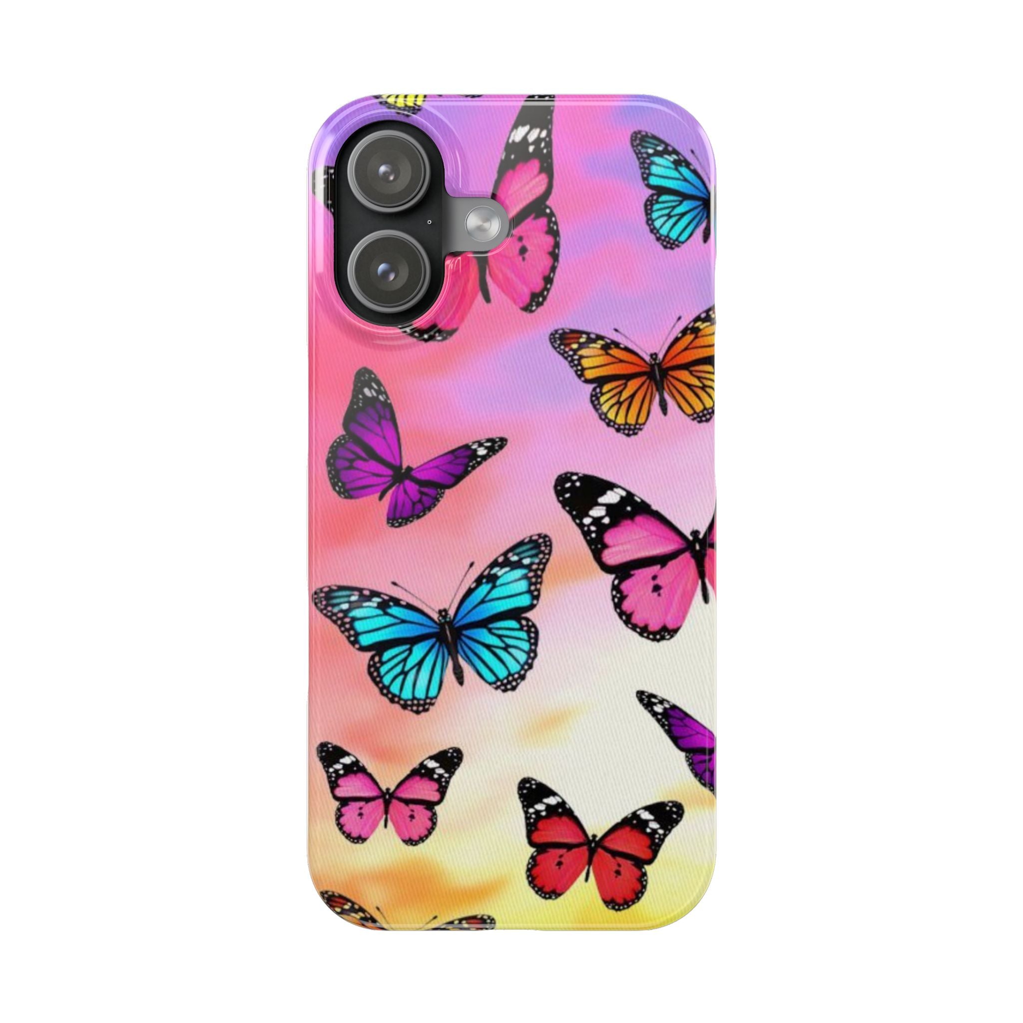 Butterfly Dream Slim Phone Case — Pastel Gradient Floral Wings Design