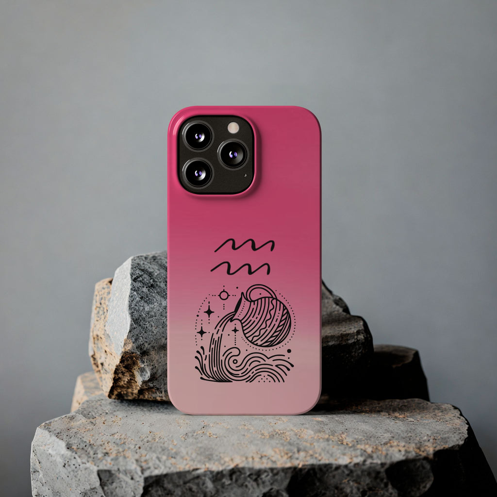 Aquarius Slim Phone Case - Zodiac Astrology Birthday Gift