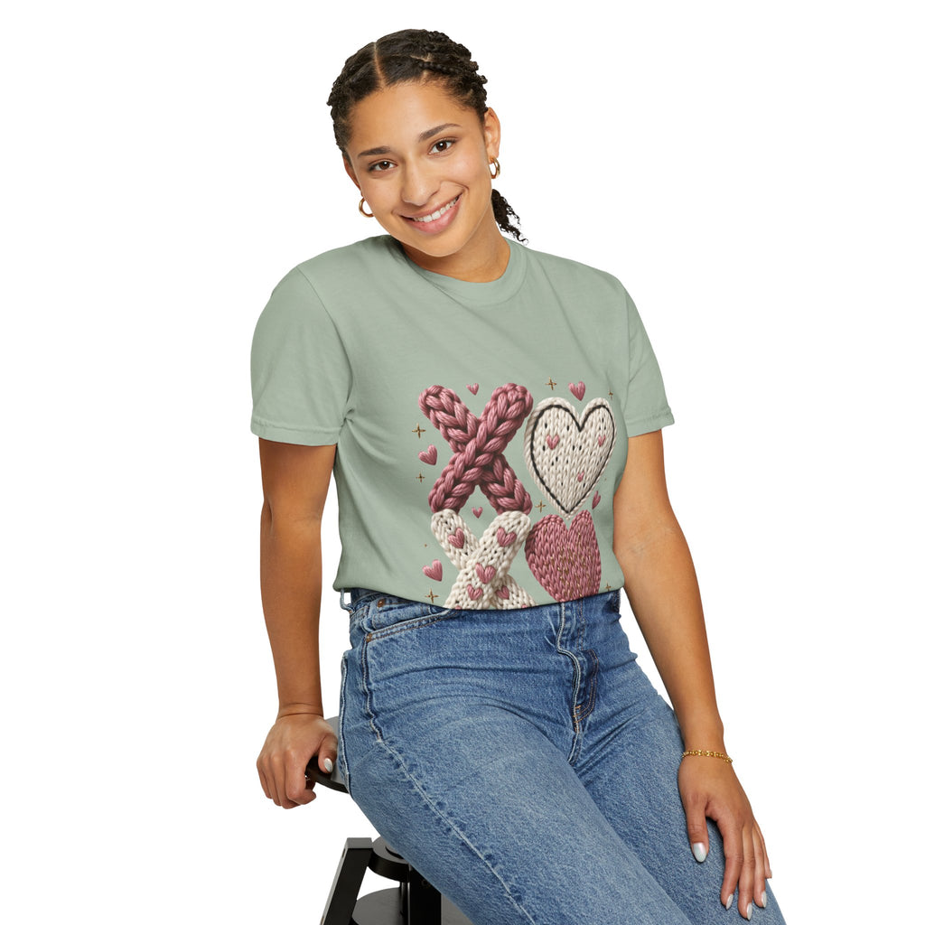 Knit XOXO Hearts T-Shirt — Cozy Valentine’s Day Love Tee