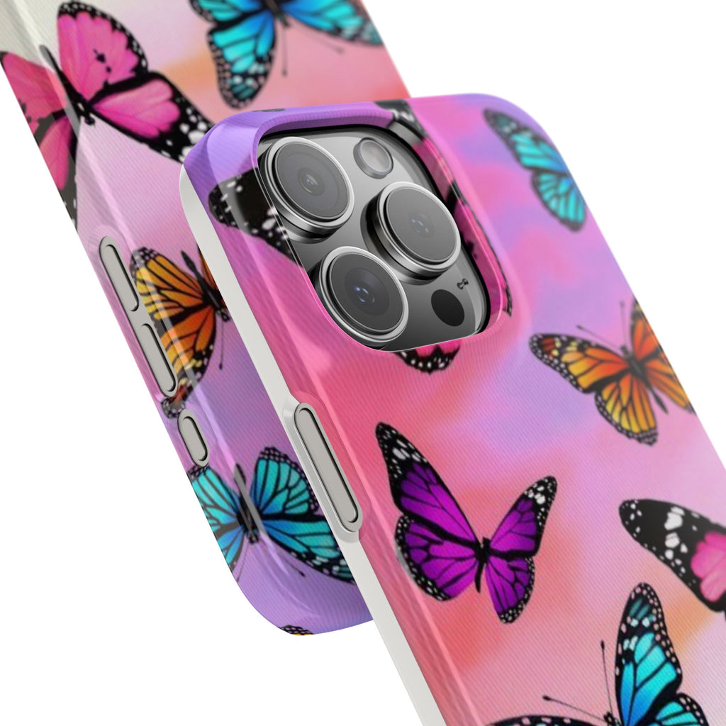 Butterfly Dream Slim Phone Case — Pastel Gradient Floral Wings Design