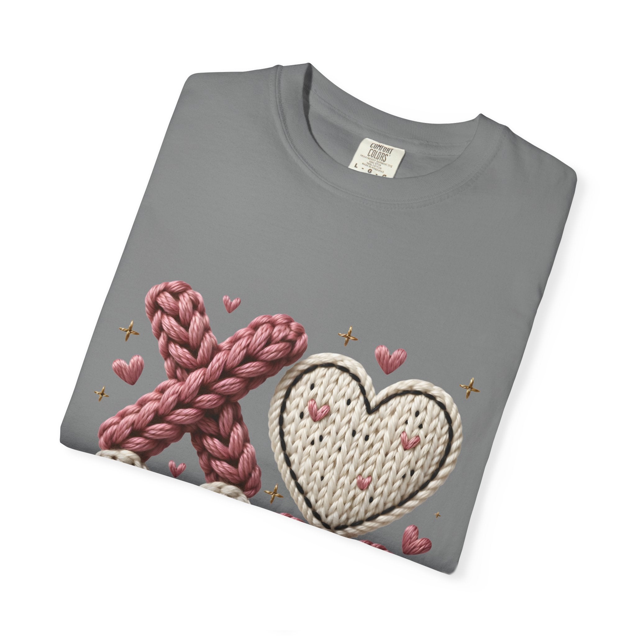 Knit XOXO Hearts T-Shirt — Cozy Valentine’s Day Love Tee