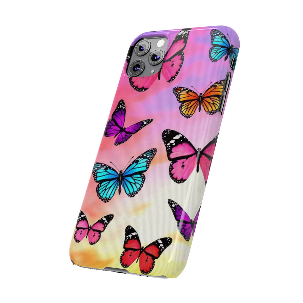 Butterfly Dream Slim Phone Case — Pastel Gradient Floral Wings Design