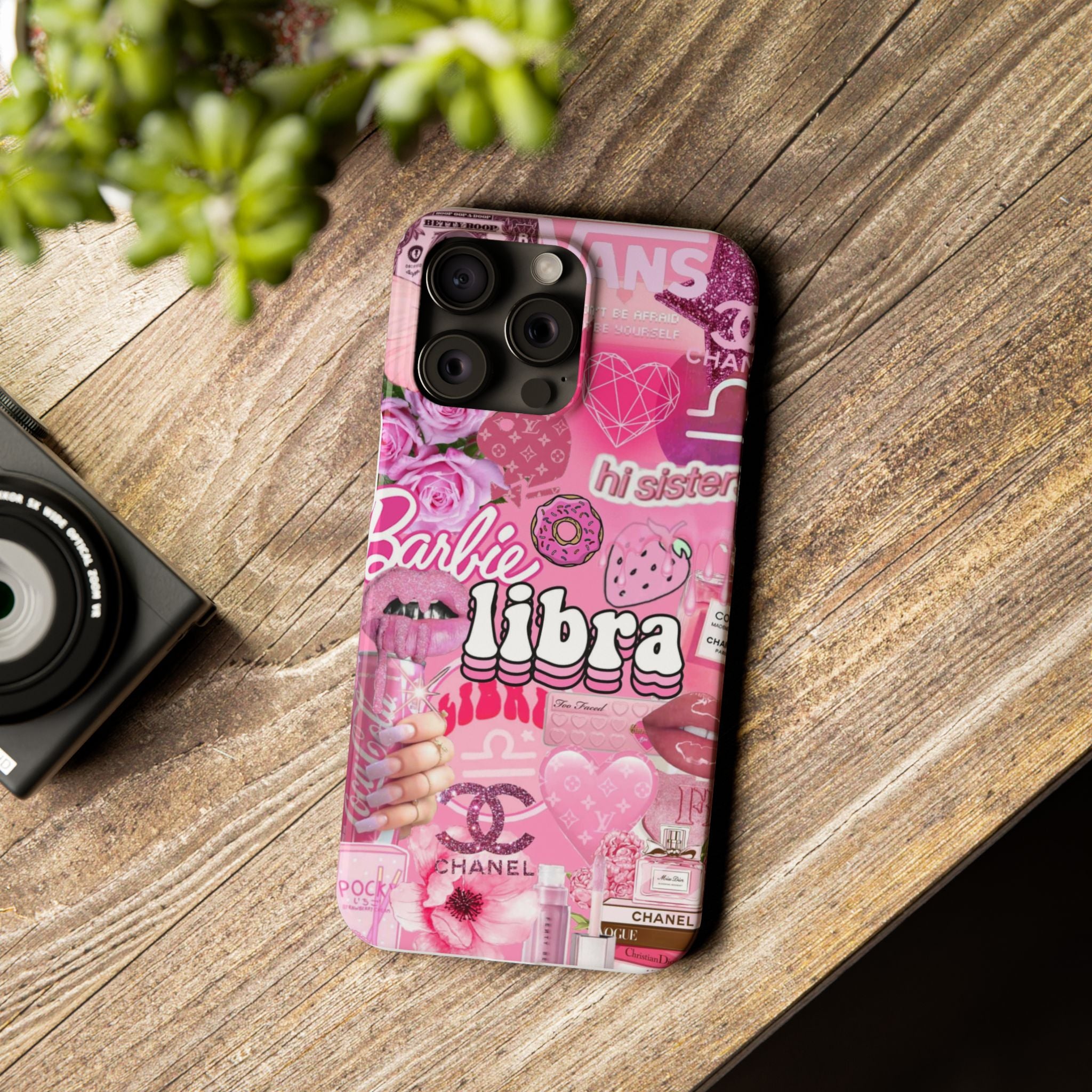 Libra Pink Collage Slim Phone Case