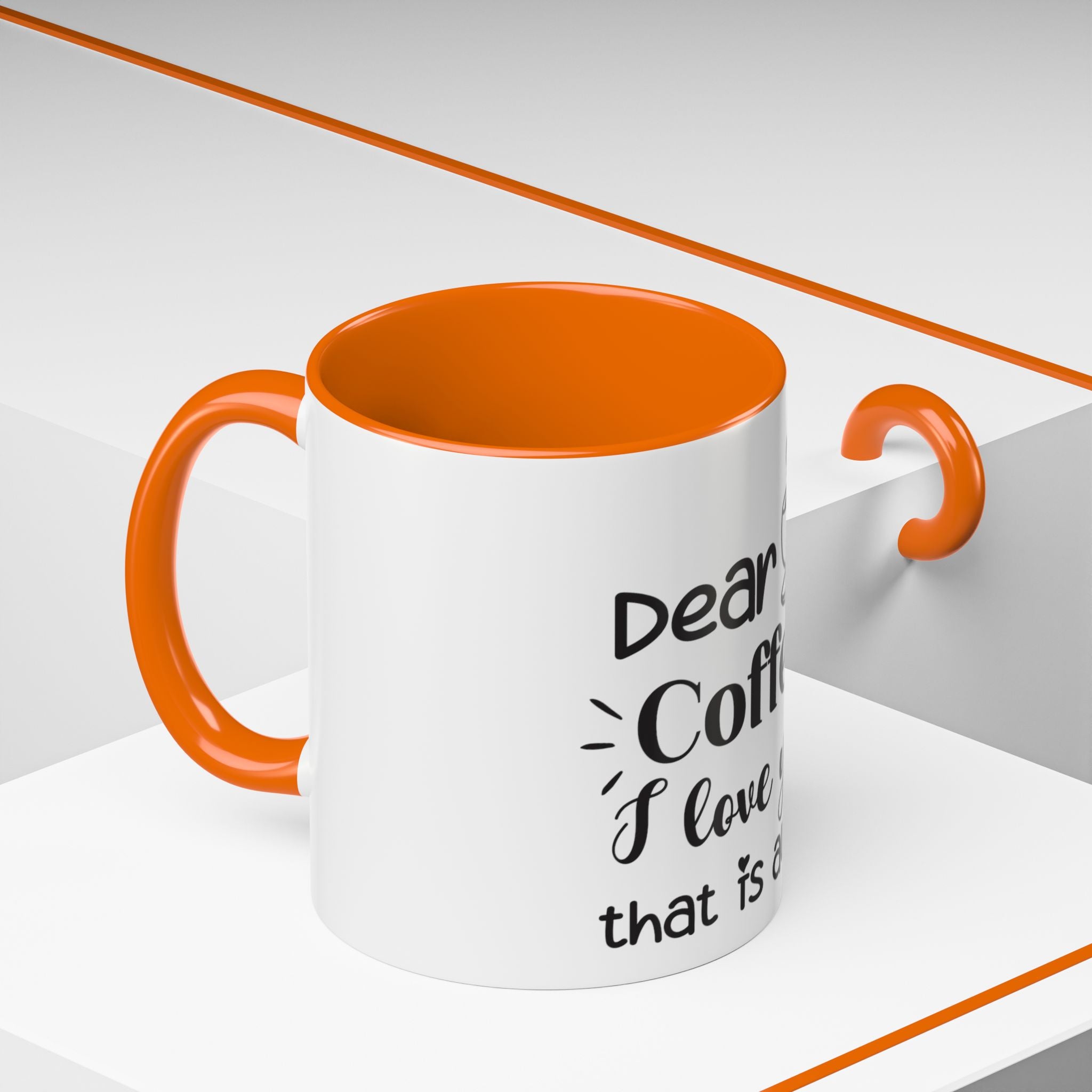 Coffee Mug — "Dear Coffee, I Love You" Accent Ceramic Mug (11/15oz)