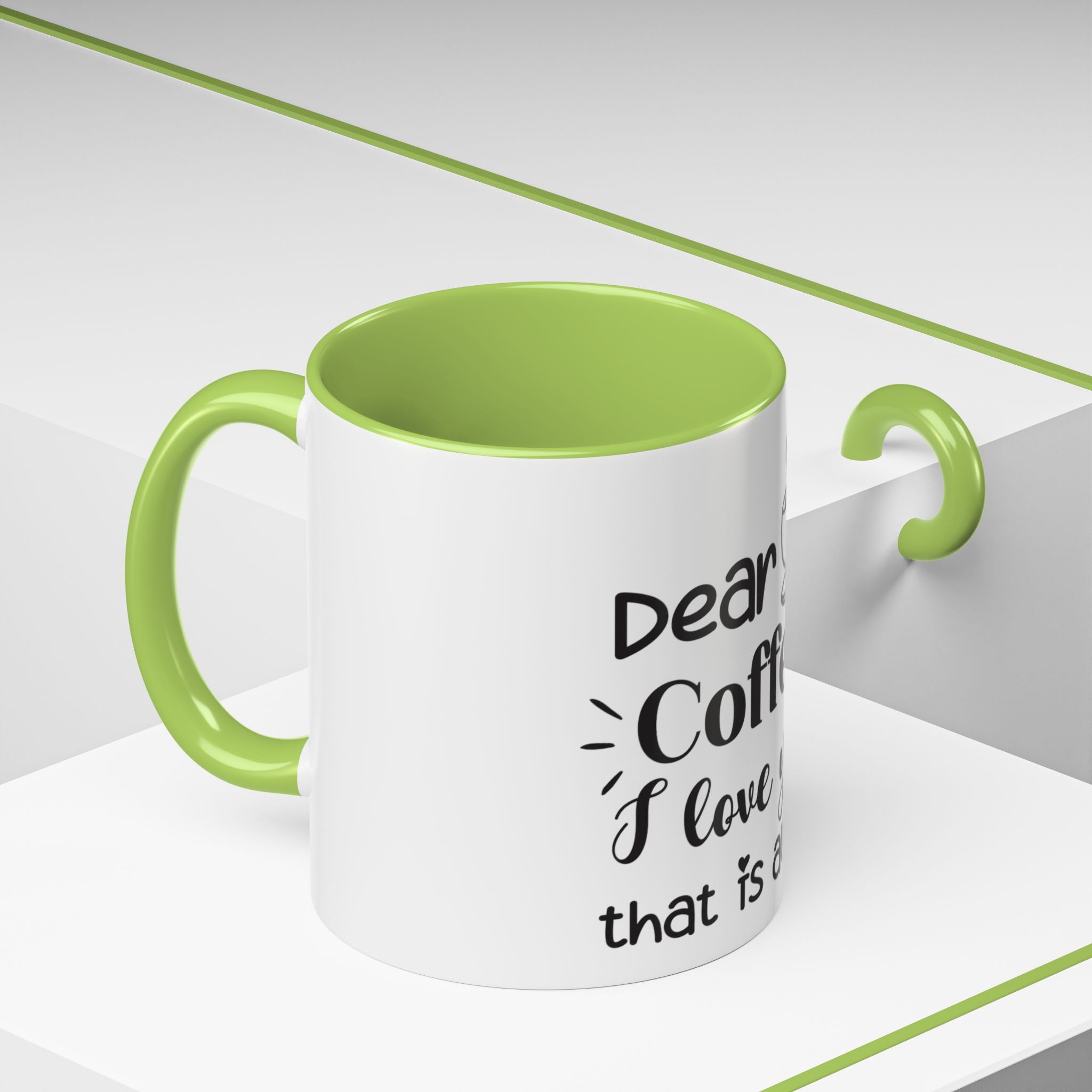 Coffee Mug — "Dear Coffee, I Love You" Accent Ceramic Mug (11/15oz)