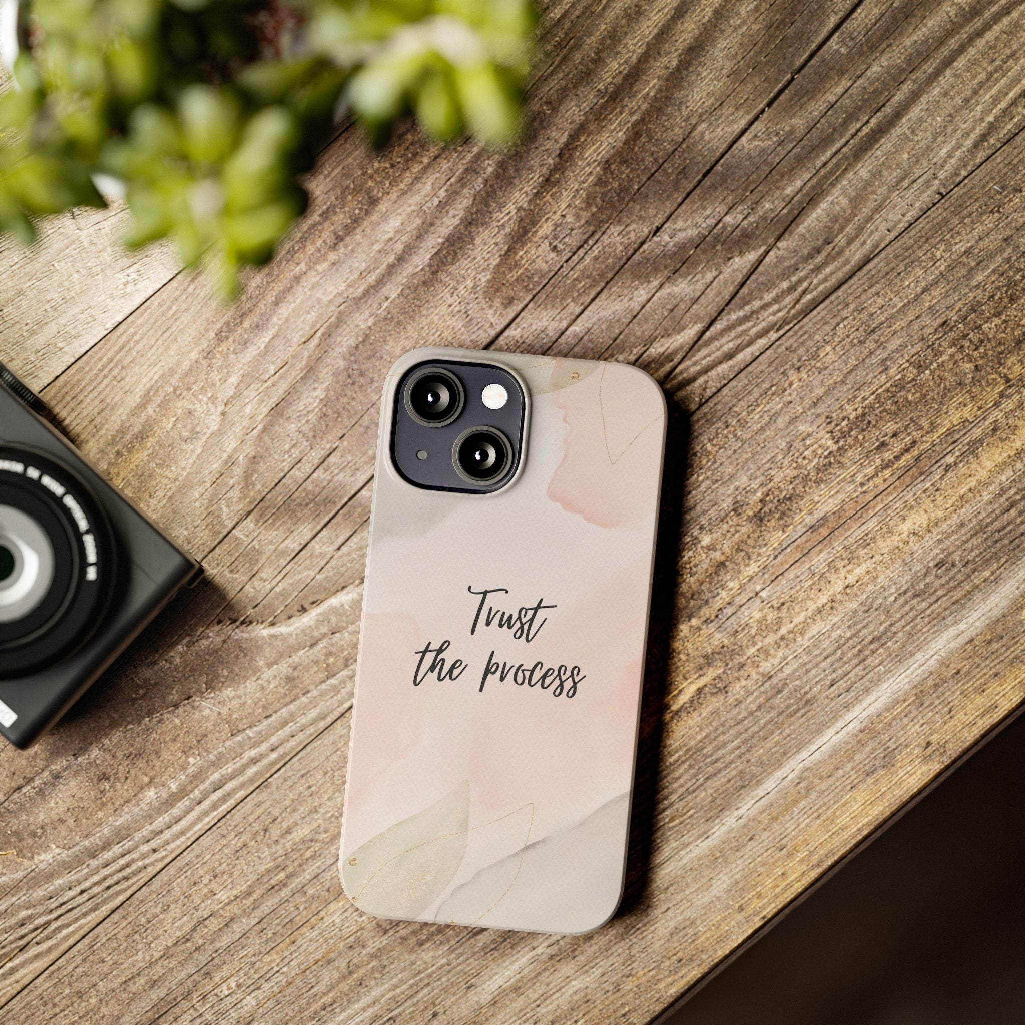 Slim Phone Case — Trust the Process Floral Watercolor Phone Cover
