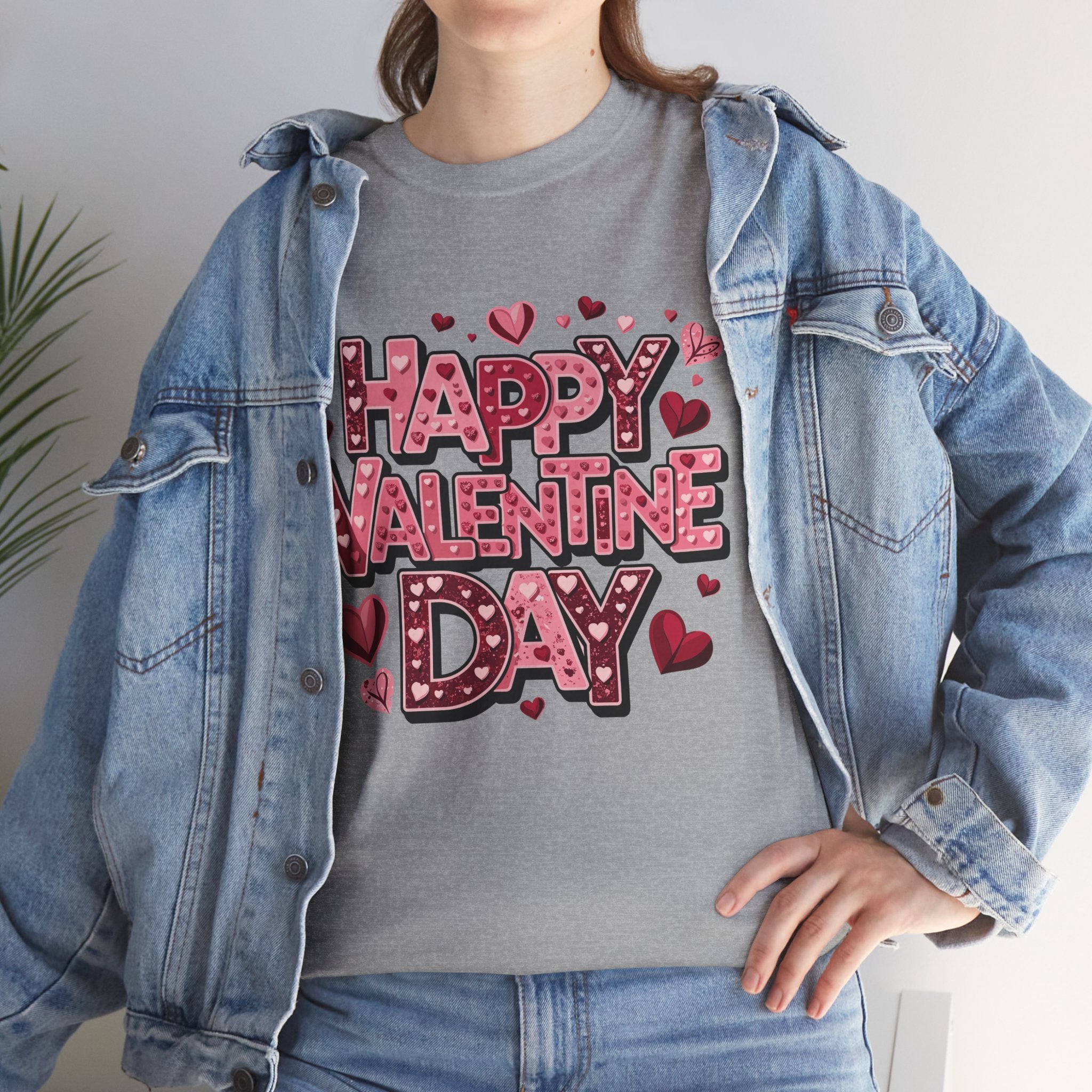 Valentine's Day Tee — 'Happy Valentine Day' Heart Graphic Shirt