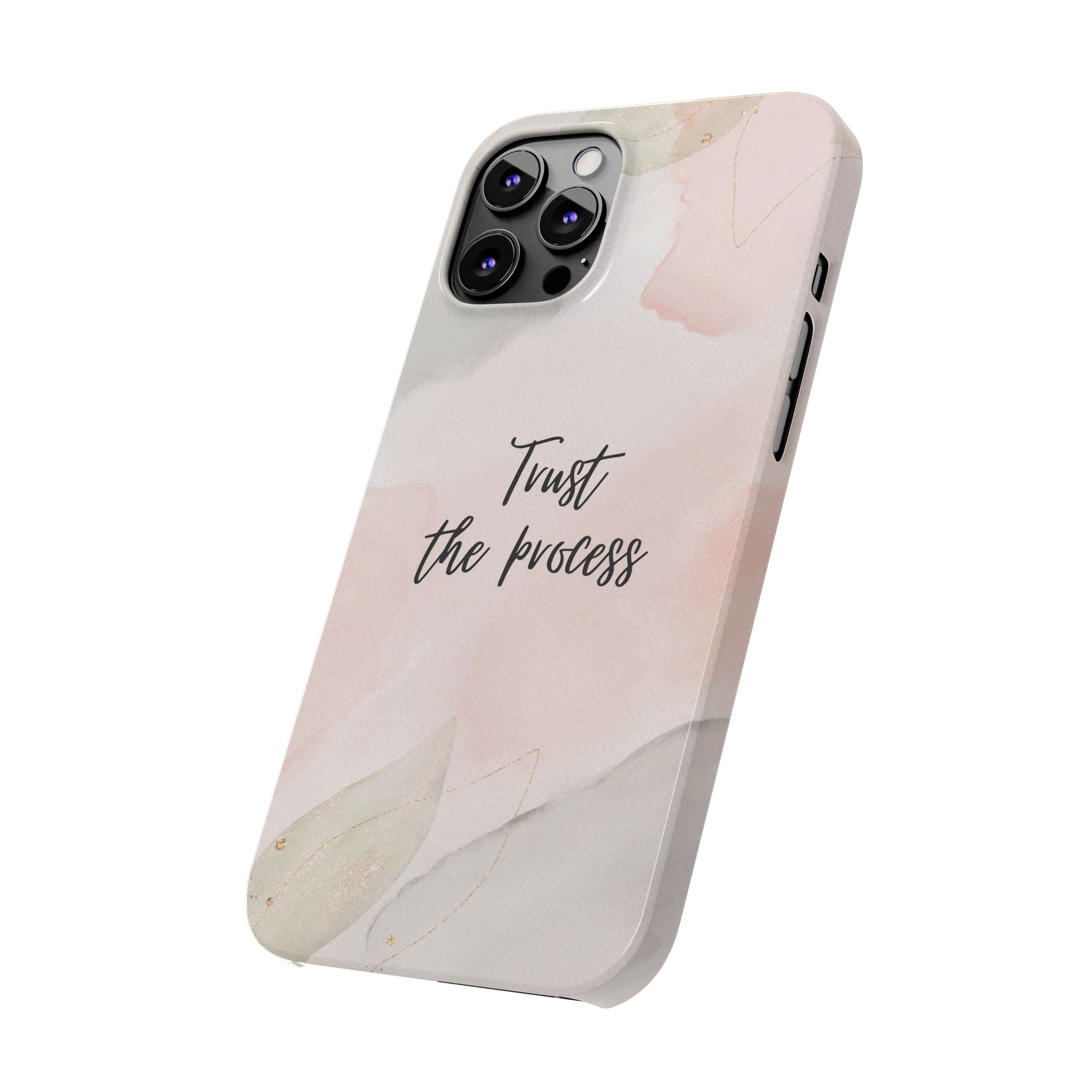 Slim Phone Case — Trust the Process Floral Watercolor Phone Cover