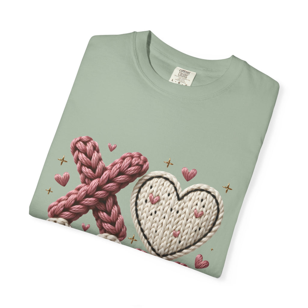 Knit XOXO Hearts T-Shirt — Cozy Valentine’s Day Love Tee