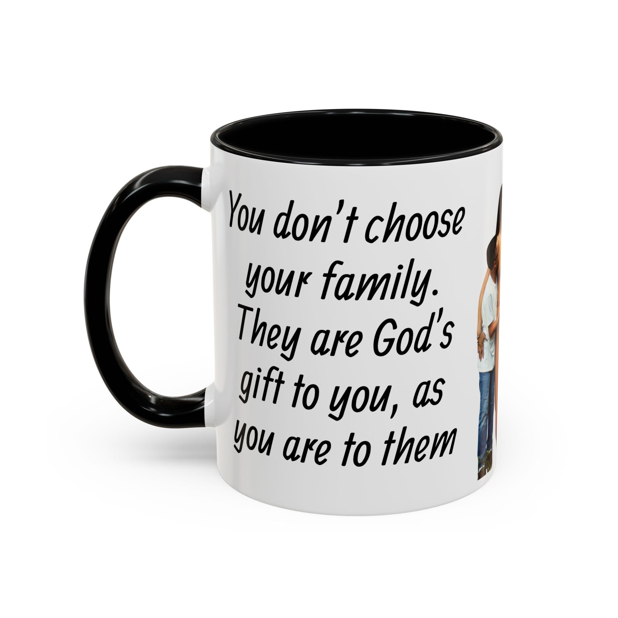 Personalized Family Photo Accent Coffee Mug — Custom 11/15oz Gift