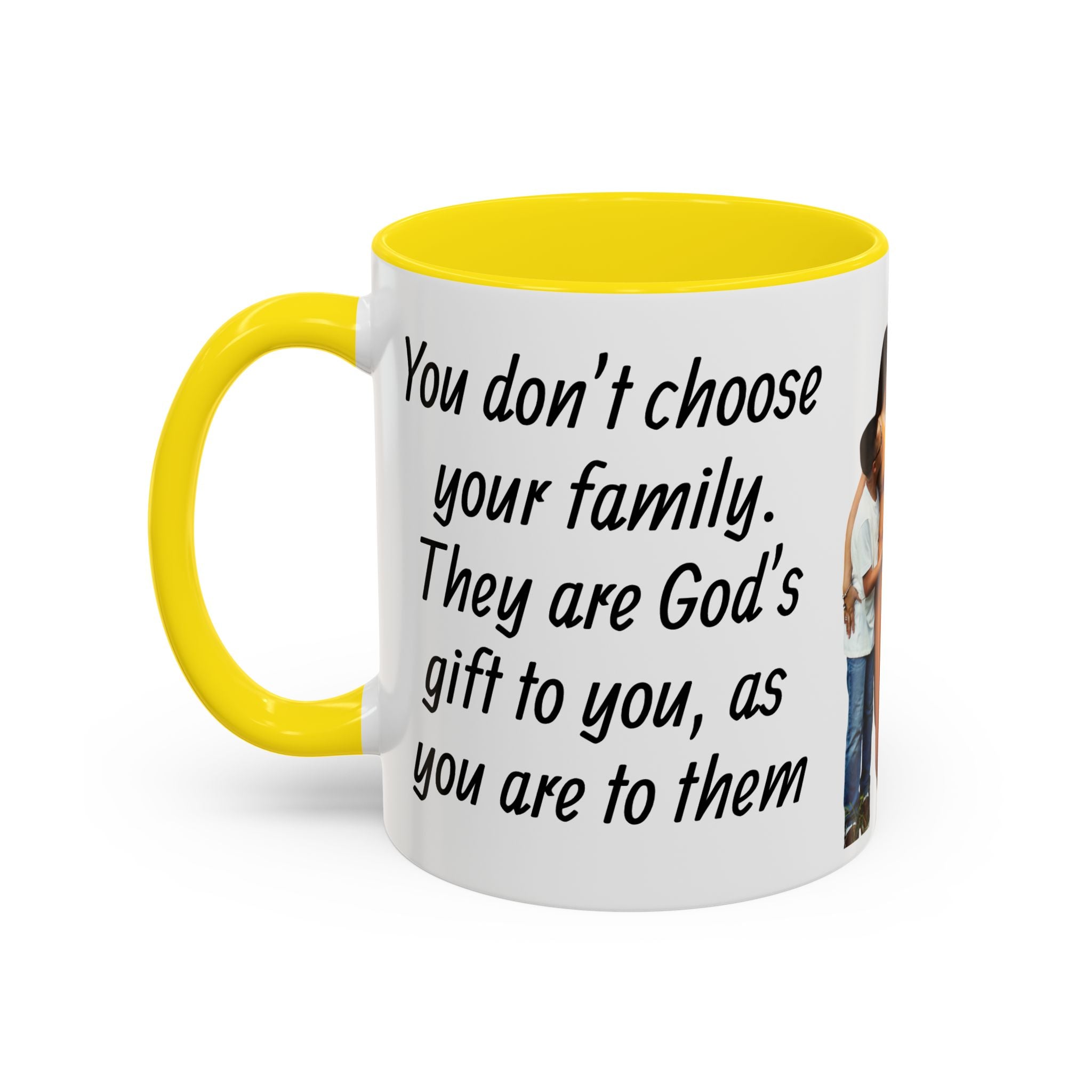 Personalized Family Photo Accent Coffee Mug — Custom 11/15oz Gift
