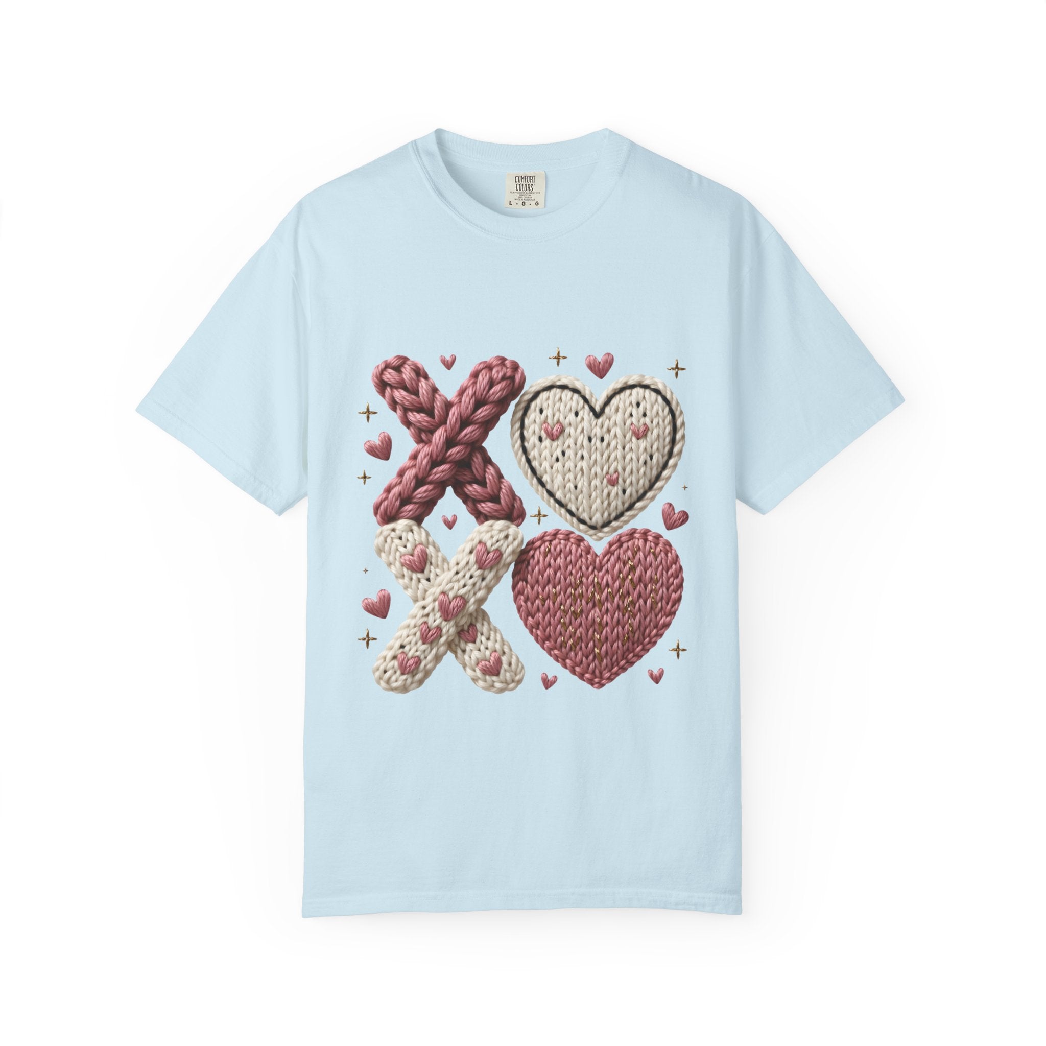 Knit XOXO Hearts T-Shirt — Cozy Valentine’s Day Love Tee
