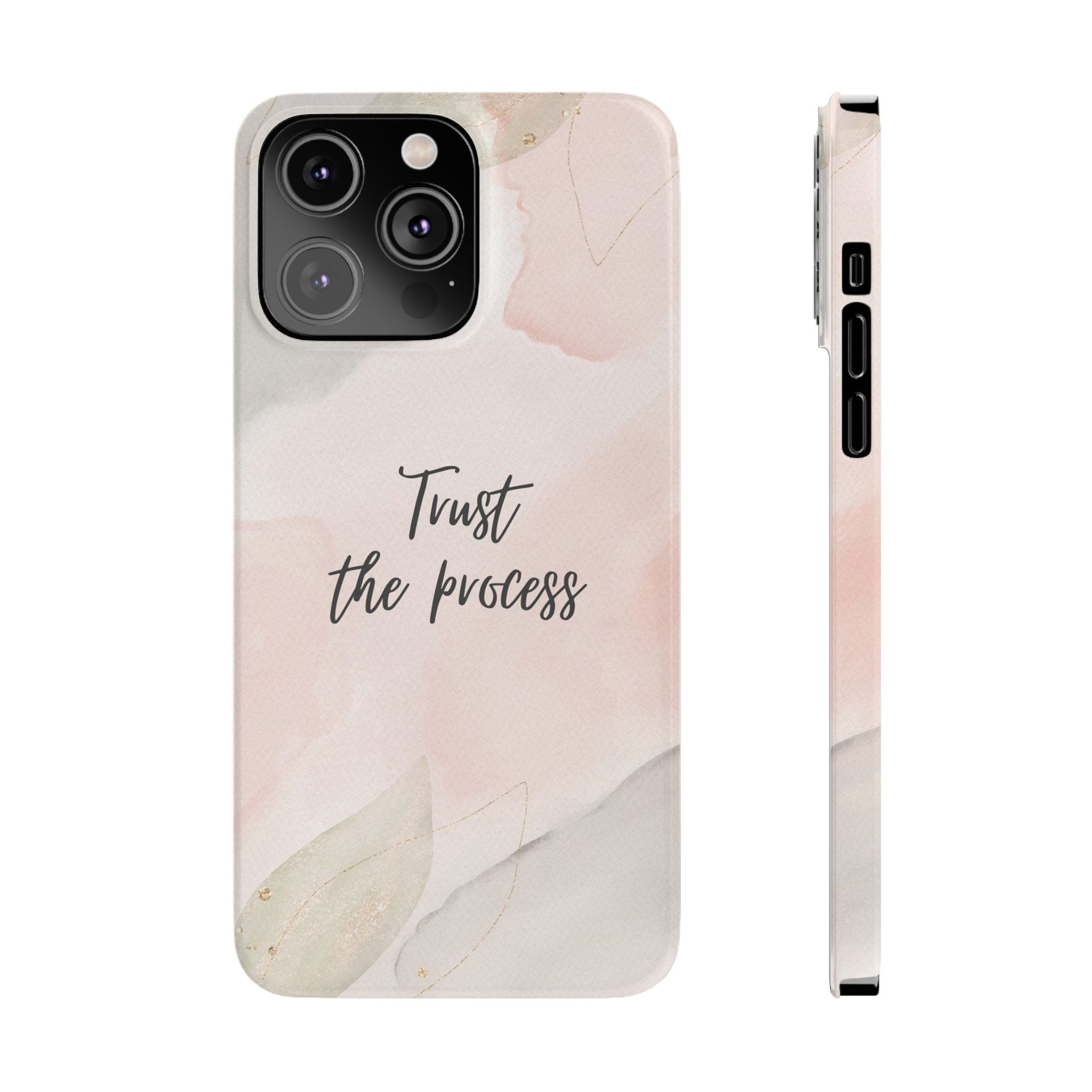 Slim Phone Case — Trust the Process Floral Watercolor Phone Cover