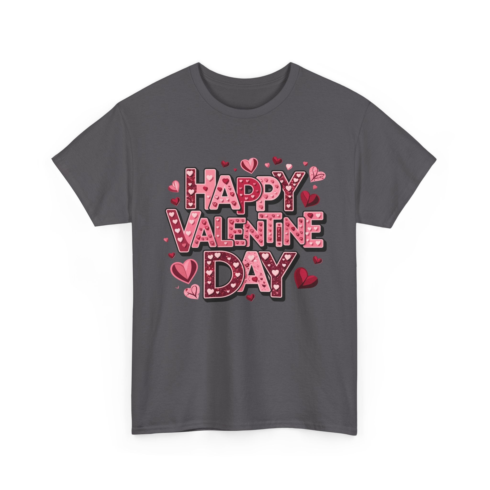 Valentine's Day Tee — 'Happy Valentine Day' Heart Graphic Shirt