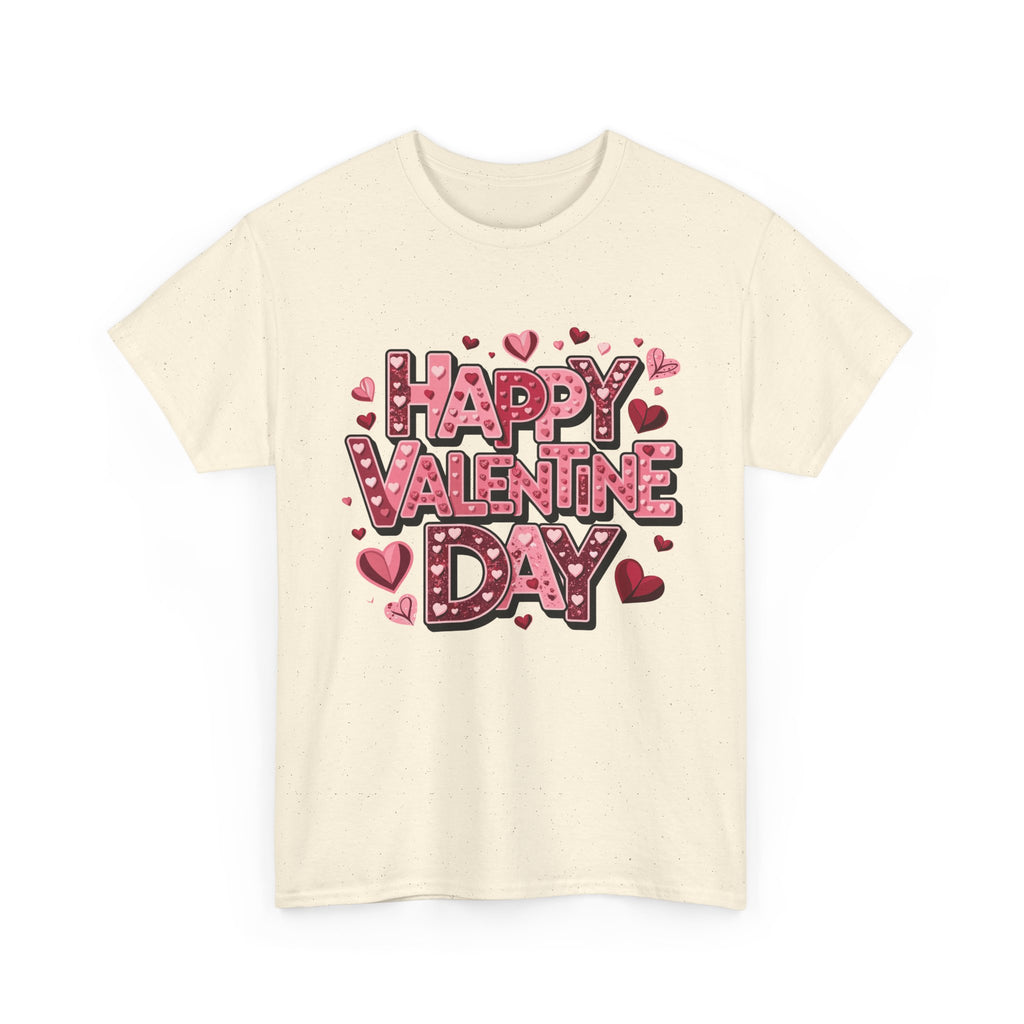 Valentine's Day Tee — 'Happy Valentine Day' Heart Graphic Shirt