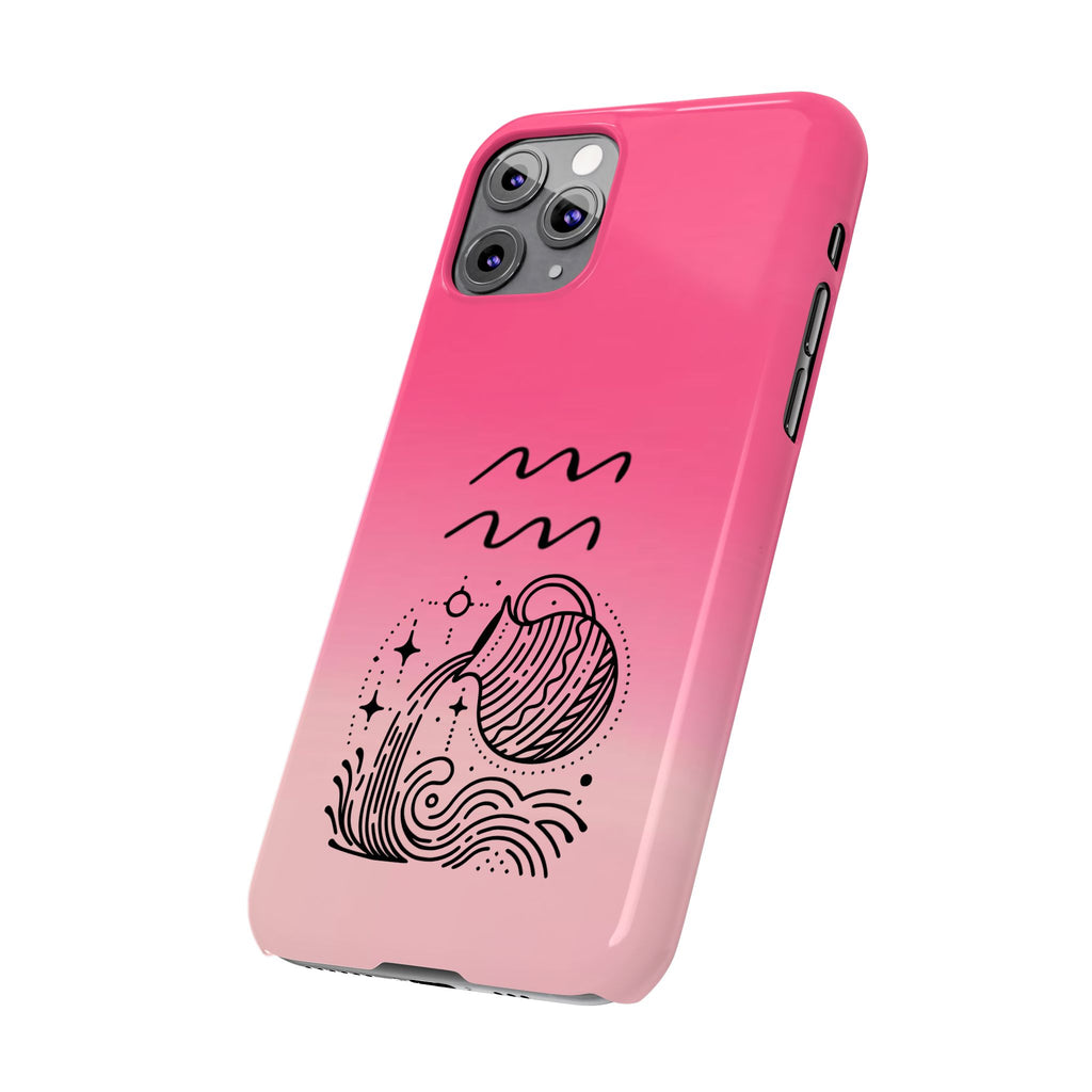 Aquarius Slim Phone Case - Zodiac Astrology Birthday Gift