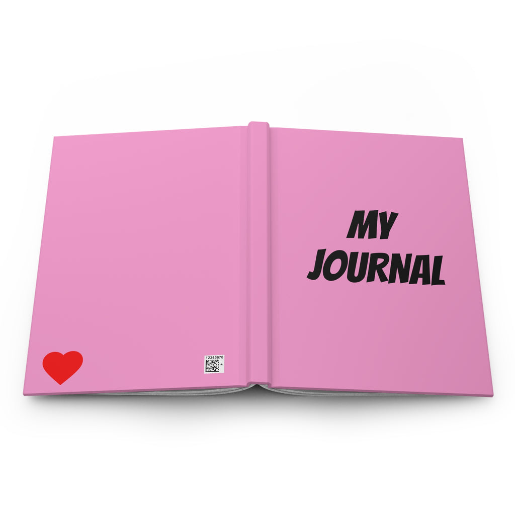 Pink Hardcover Journal - My Journal Matte Notebook with Heart Accent | Gift for Teens & Women