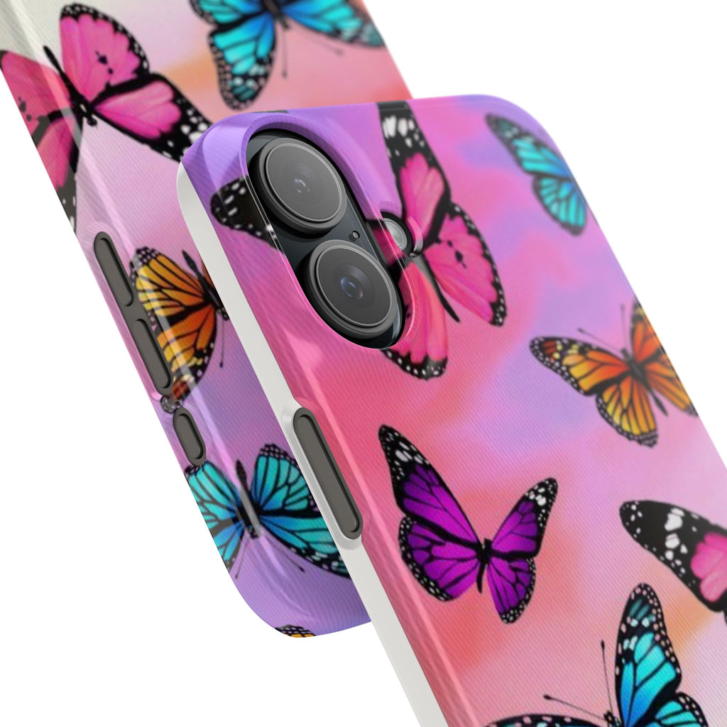 Butterfly Dream Slim Phone Case — Pastel Gradient Floral Wings Design