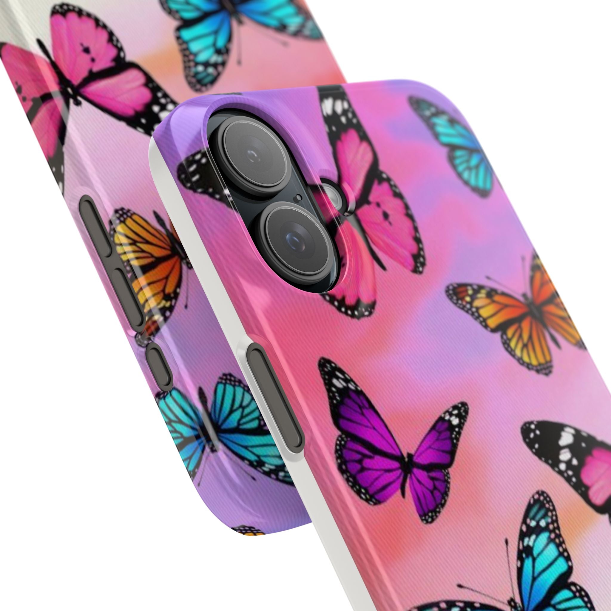 Butterfly Dream Slim Phone Case — Pastel Gradient Floral Wings Design
