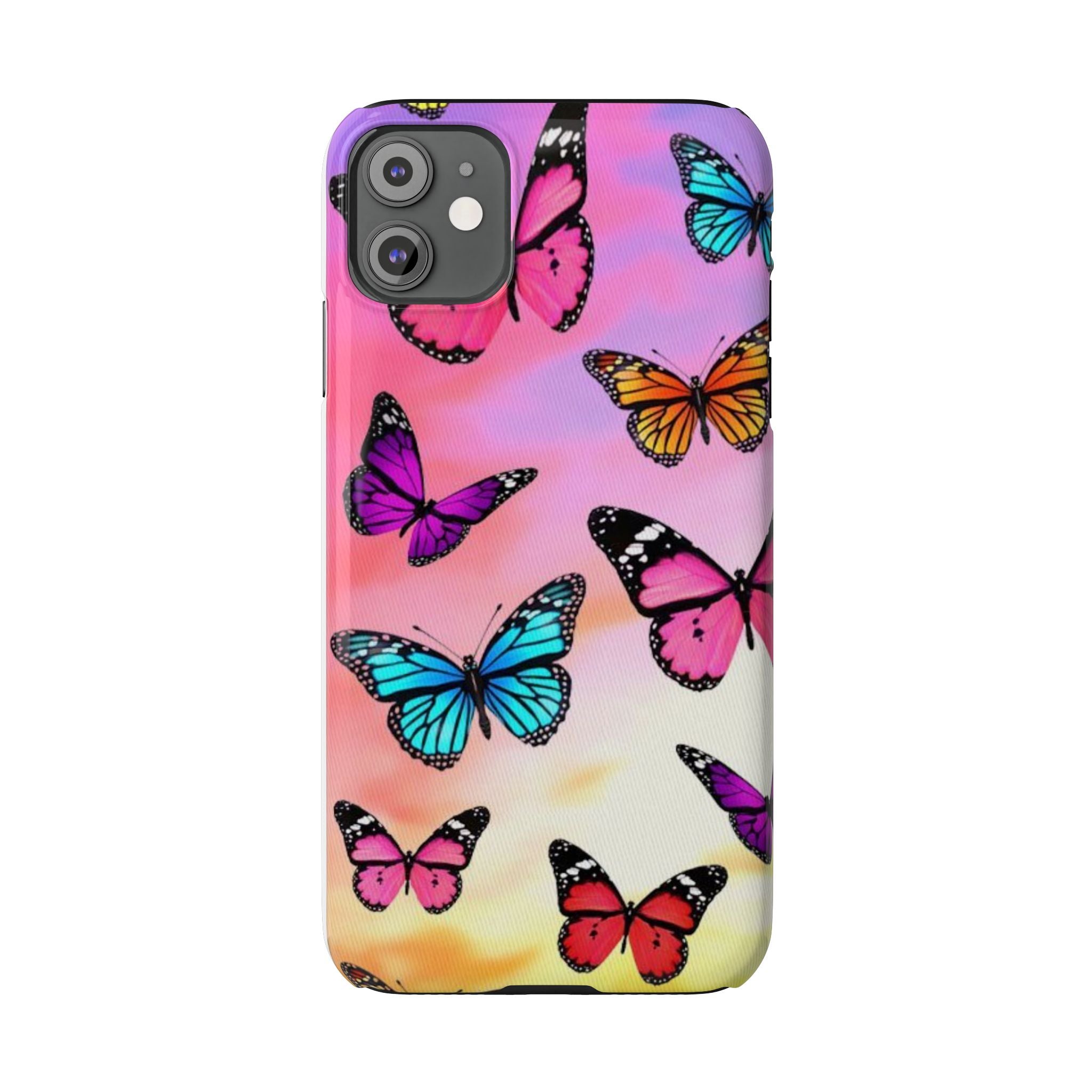 Butterfly Dream Slim Phone Case — Pastel Gradient Floral Wings Design