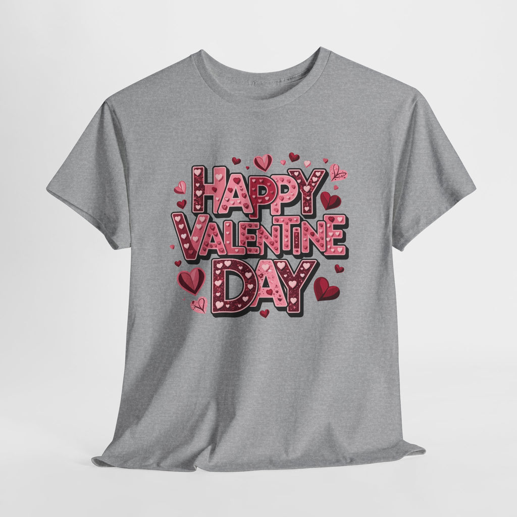 Valentine's Day Tee — 'Happy Valentine Day' Heart Graphic Shirt