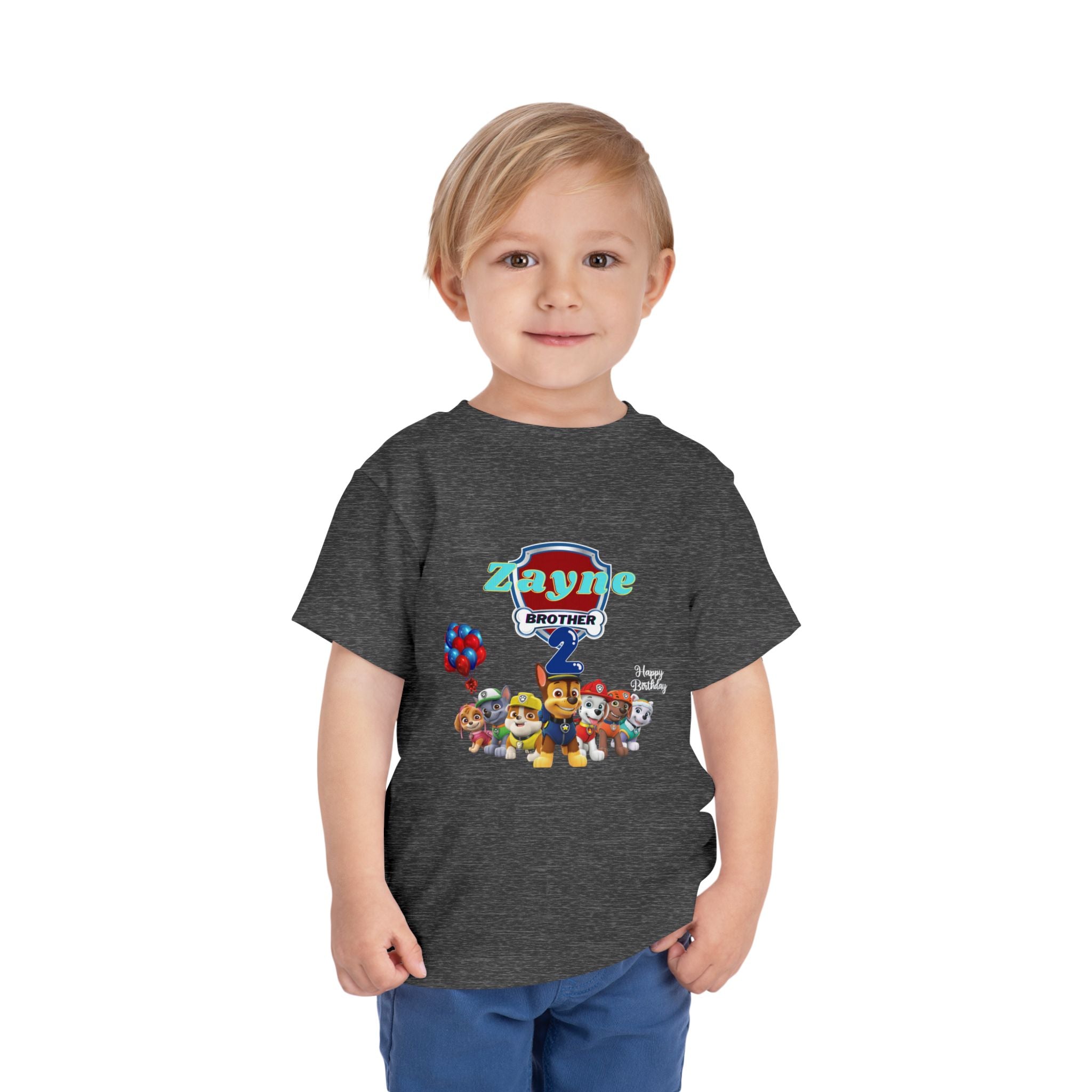 Personalized Toddler Tee — “Zayne Brother 2” Birthday Shirt