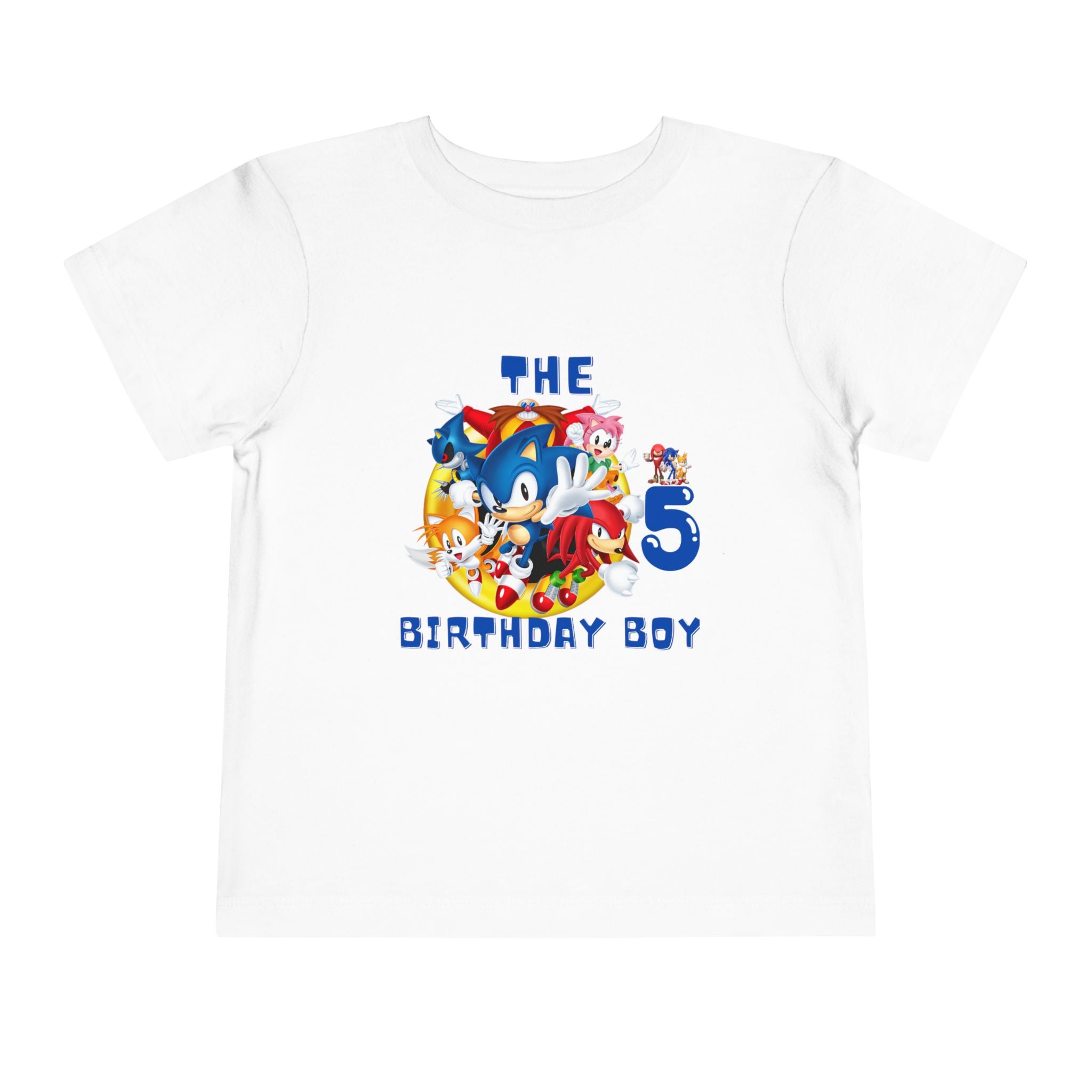Personalized the Birthday Boy 5 Toddler Tee — Sonic Party Shirt