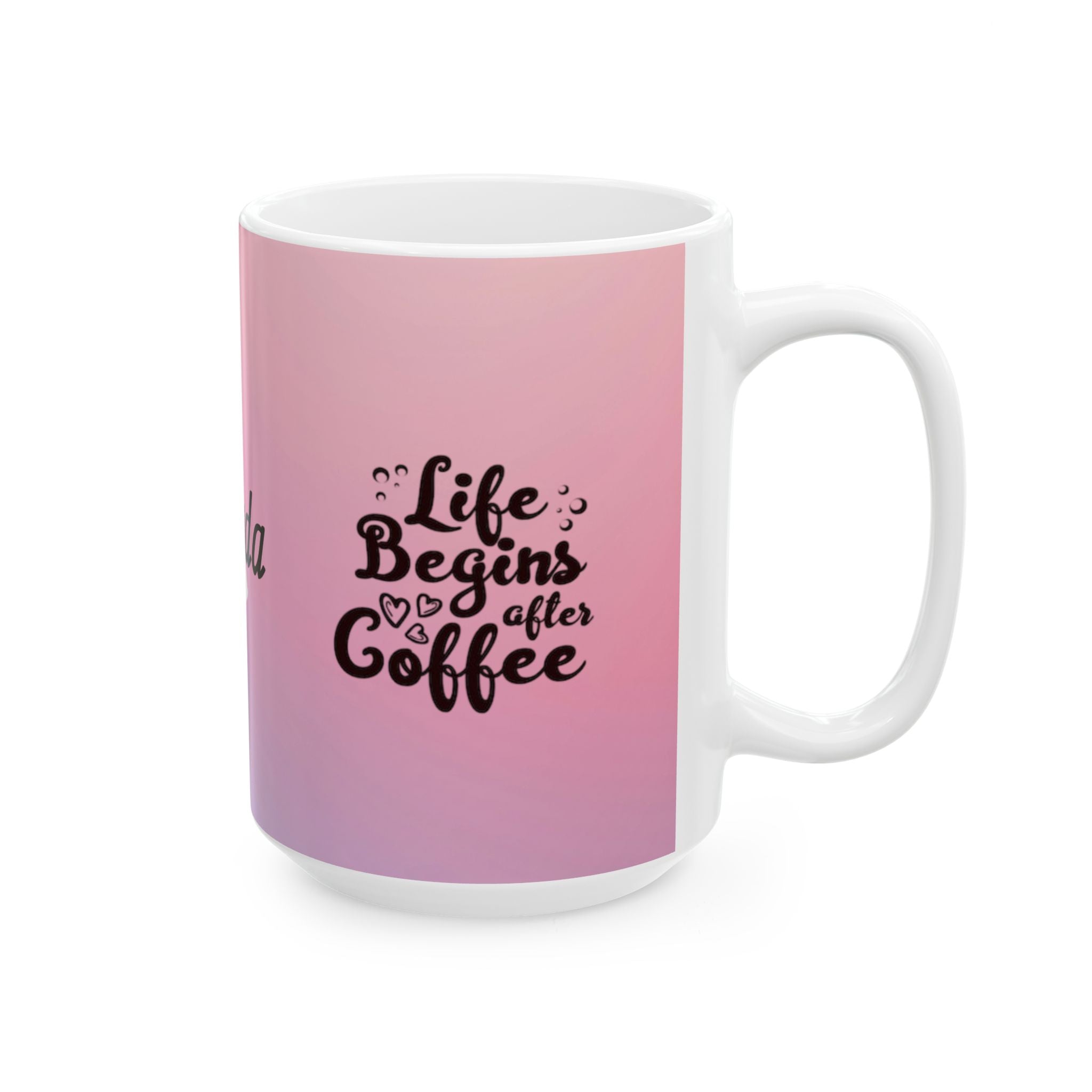 Coffee Is Cheaper Than Therapy Ceramic Mug — Pink Lavender Gradient Coffee Cup (11oz & 15oz)
