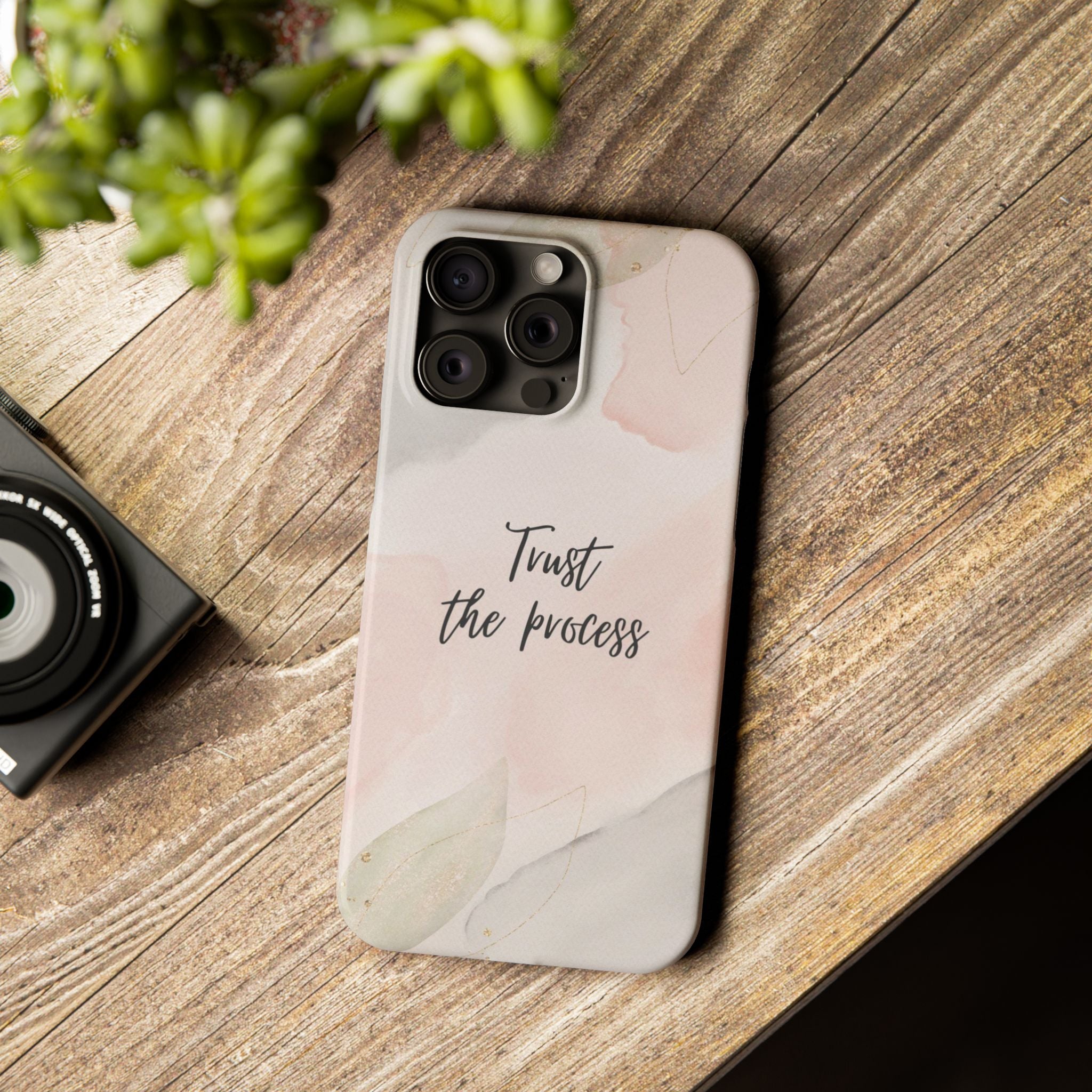 Slim Phone Case — Trust the Process Floral Watercolor Phone Cover