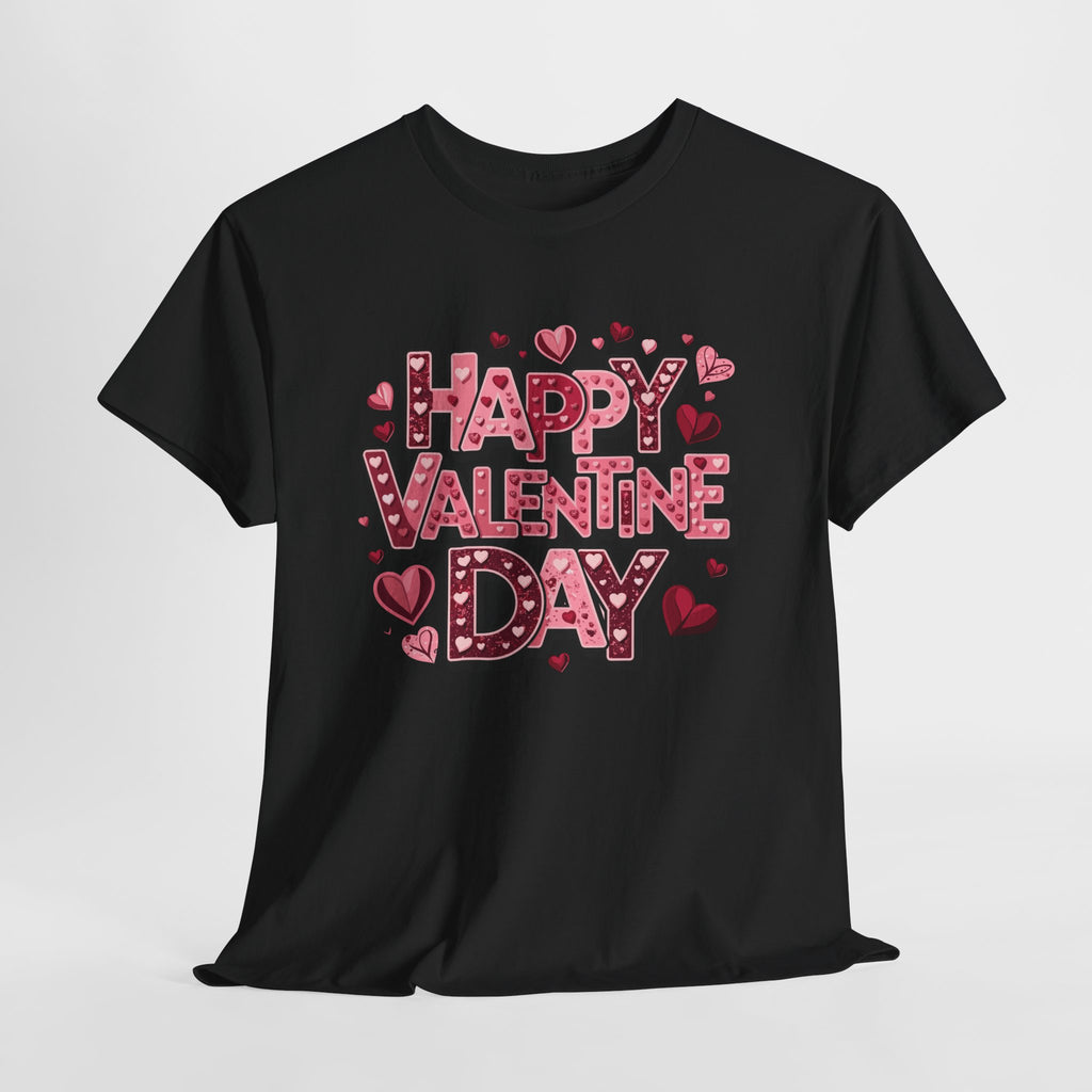 Valentine's Day Tee — 'Happy Valentine Day' Heart Graphic Shirt