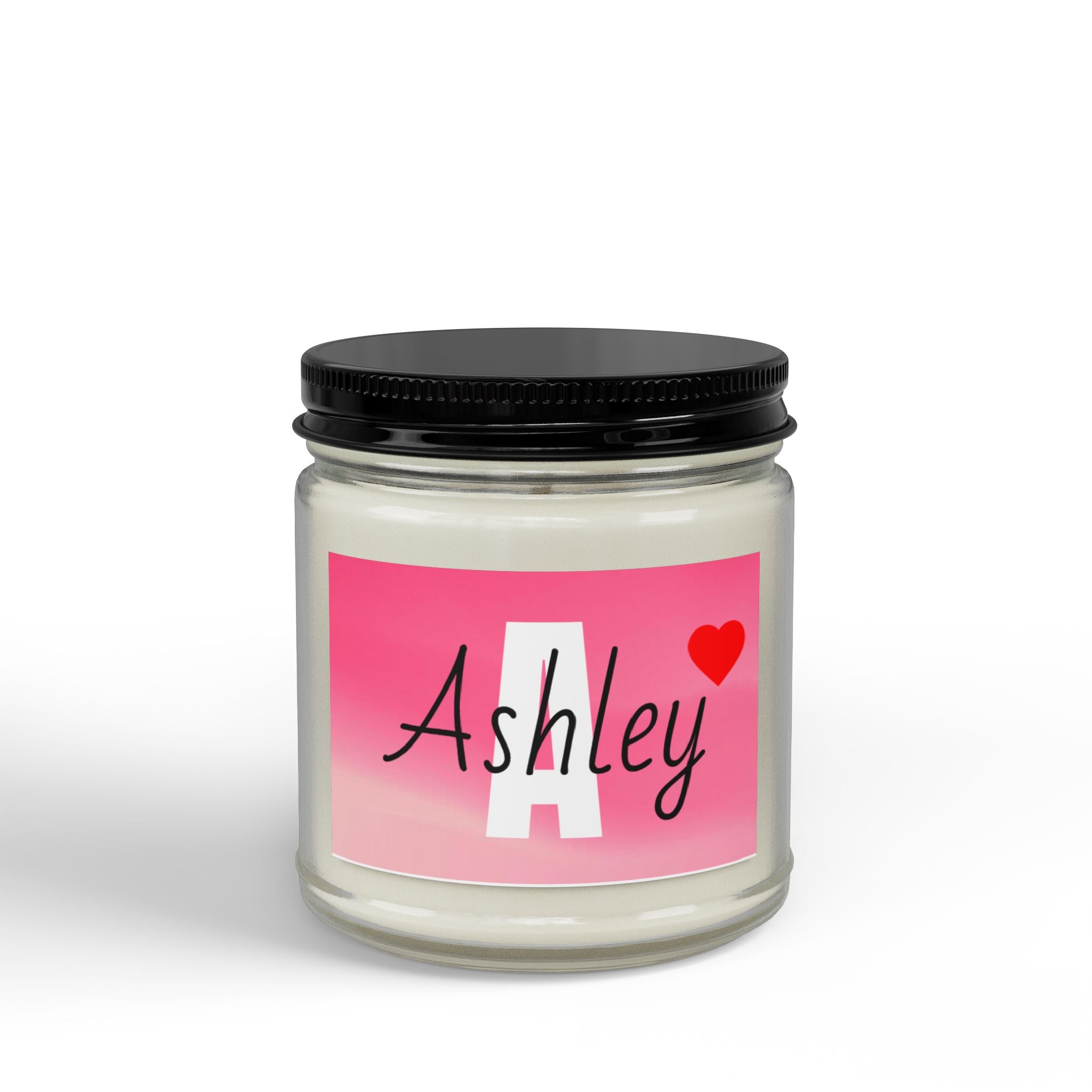 Personalized Amber Jar Soy Candle 4oz 9oz | Black Lid, Personalized Label