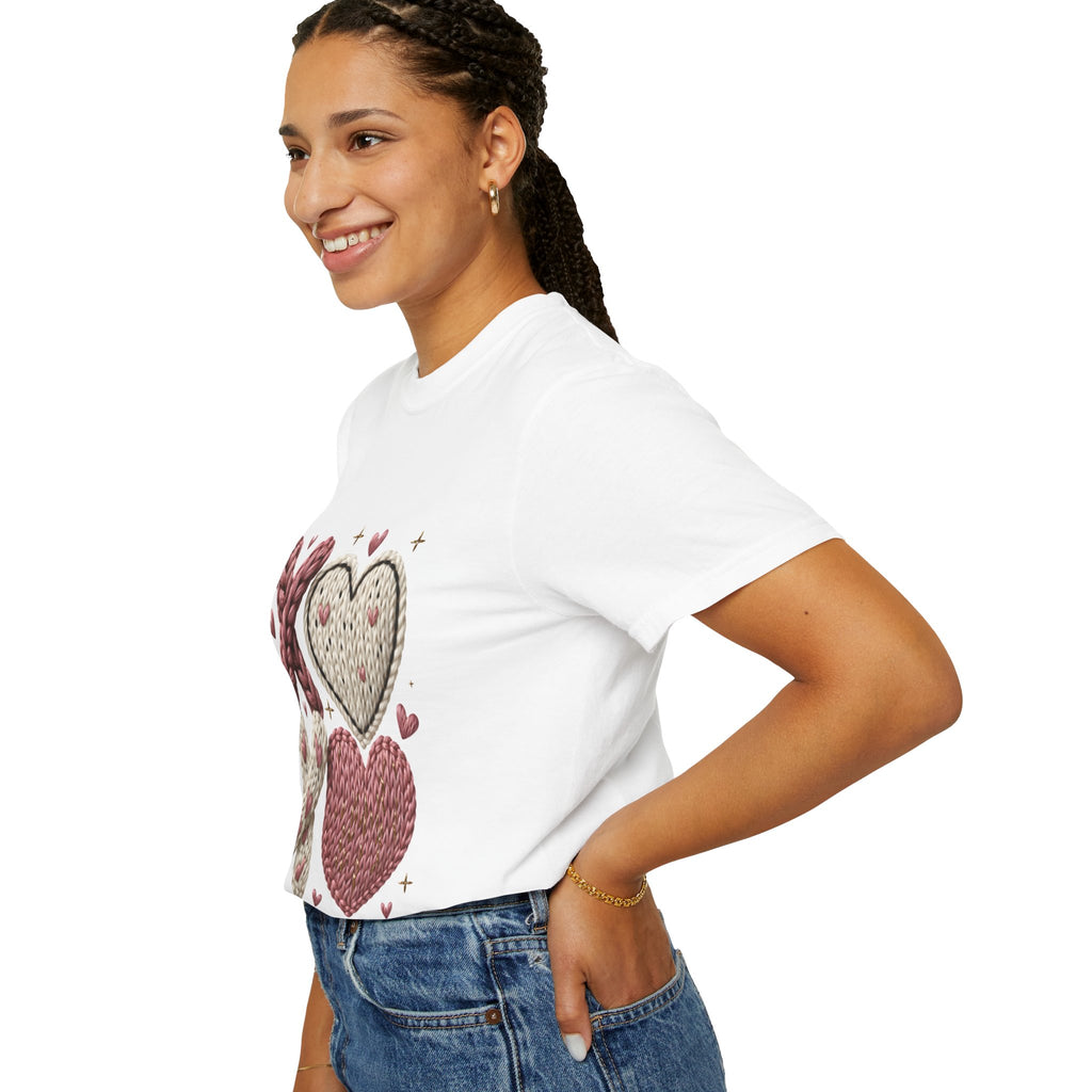 Knit XOXO Hearts T-Shirt — Cozy Valentine’s Day Love Tee