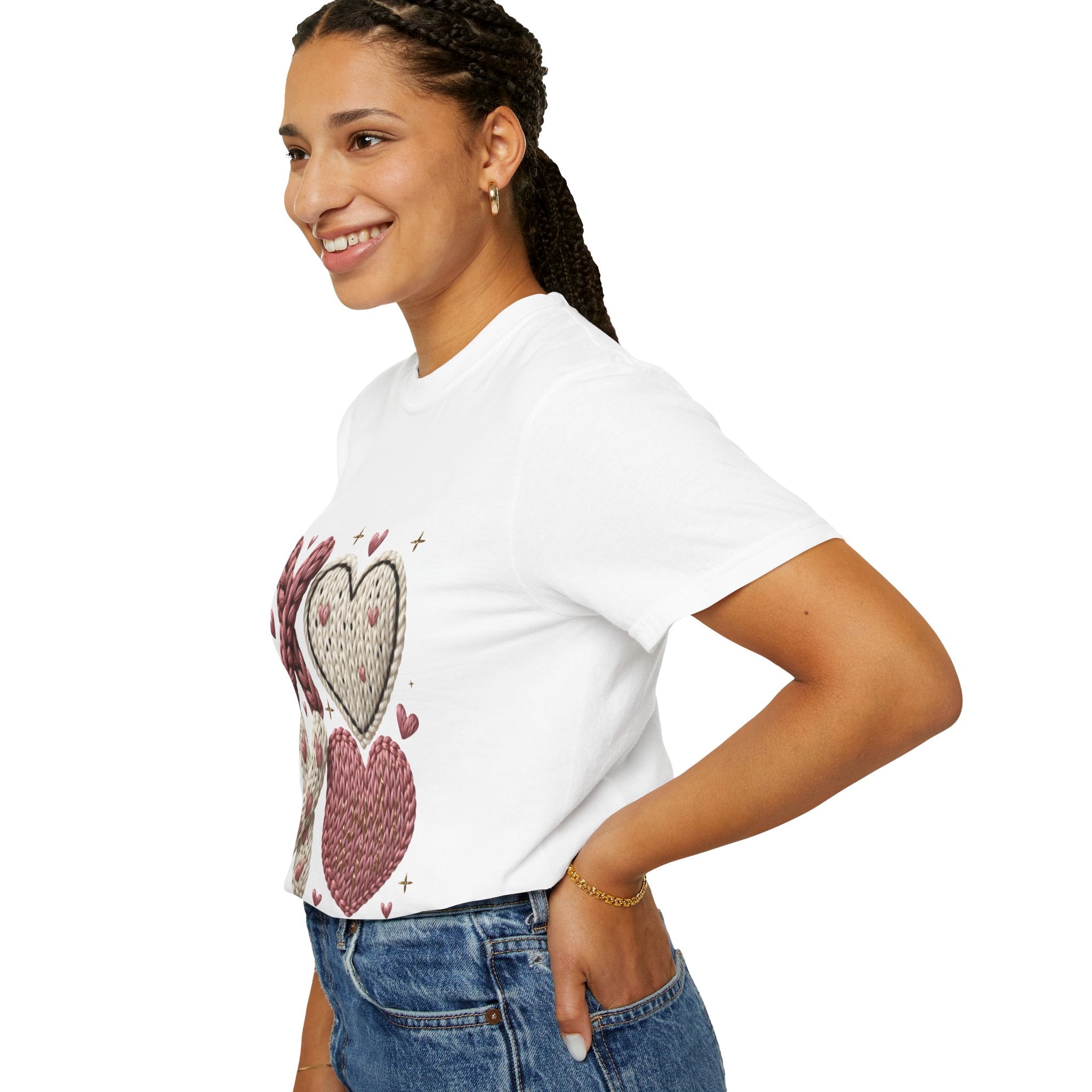 Knit XOXO Hearts T-Shirt — Cozy Valentine’s Day Love Tee