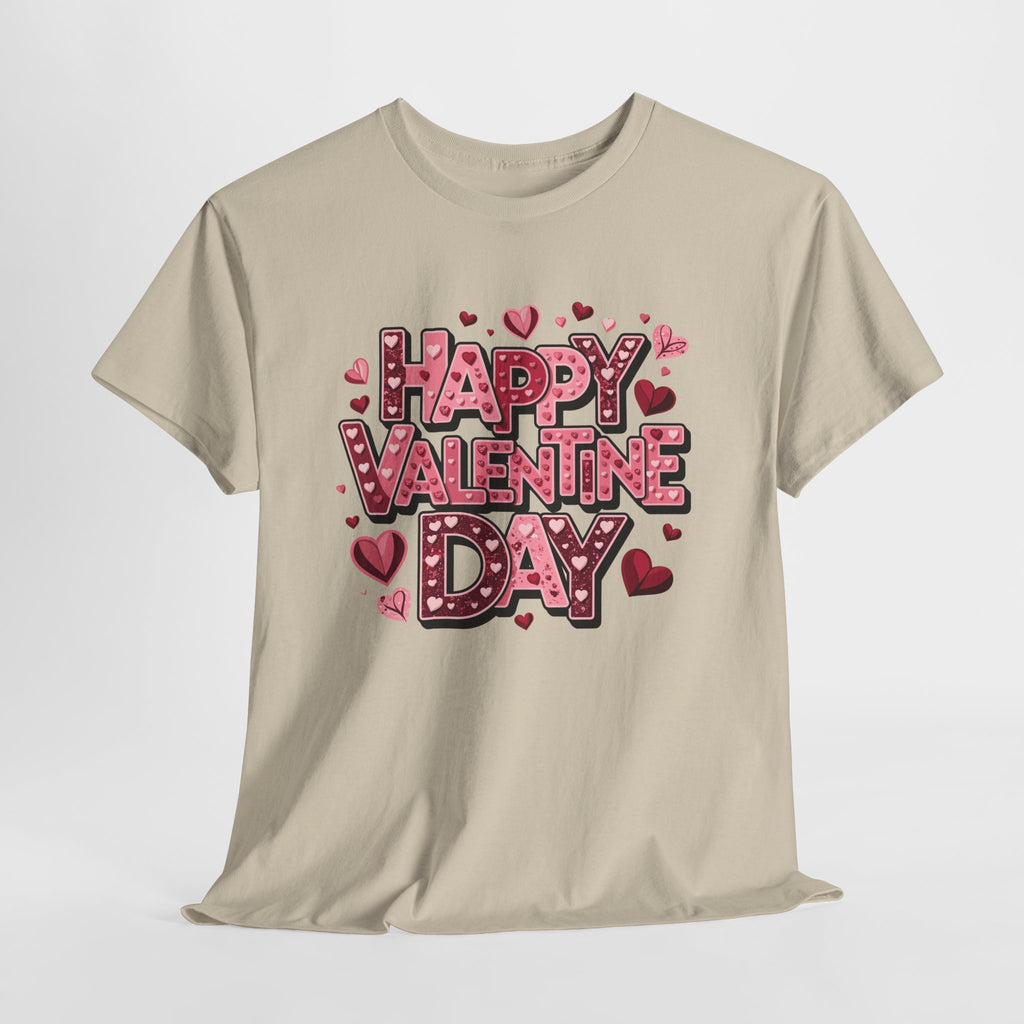 Valentine's Day Tee — 'Happy Valentine Day' Heart Graphic Shirt