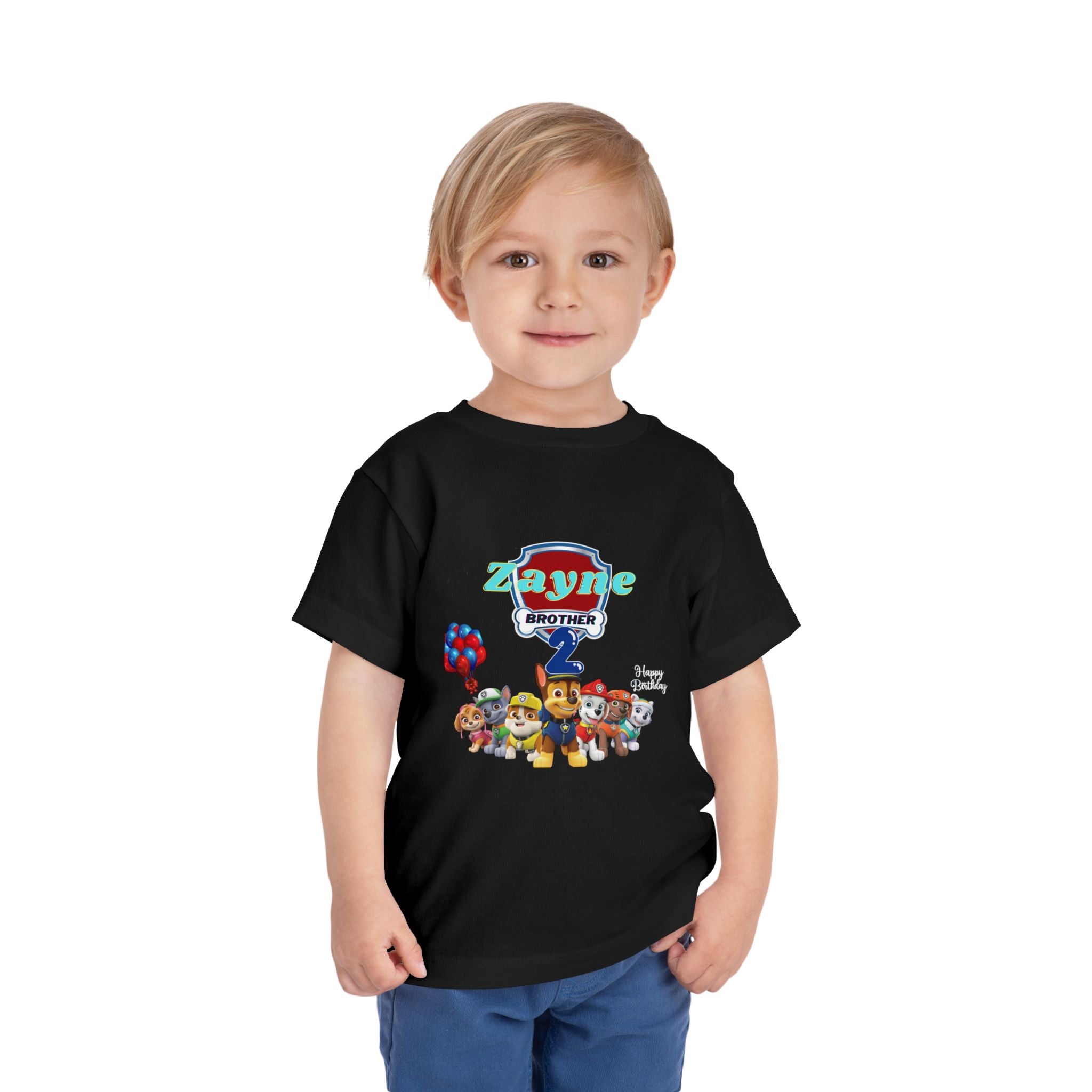 Personalized Toddler Tee — “Zayne Brother 2” Birthday Shirt