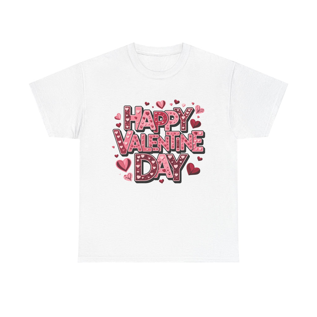 Valentine's Day Tee — 'Happy Valentine Day' Heart Graphic Shirt