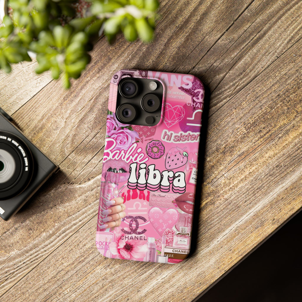 Libra Pink Collage Slim Phone Case