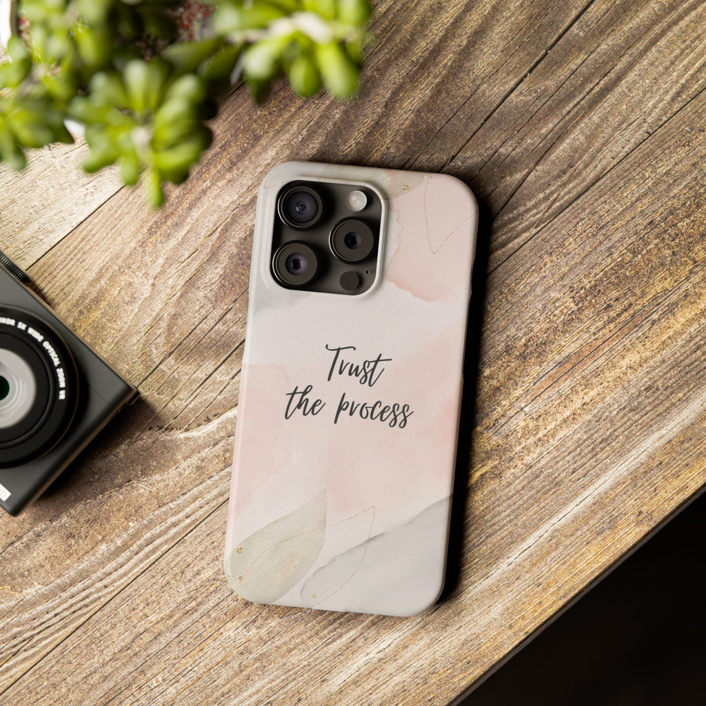 Slim Phone Case — Trust the Process Floral Watercolor Phone Cover