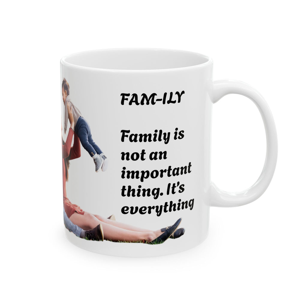 Family Photo Ceramic Mug - Personalized Photo Coffee Cup with Heart Accent (11oz, 15oz)