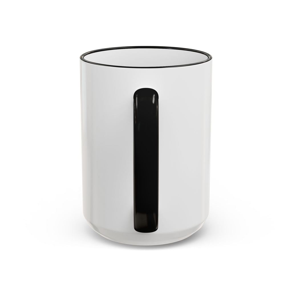 Life Begins After Coffee Accent Rim Mug — Cute Script Coffee Lover Gift (11oz/15oz)