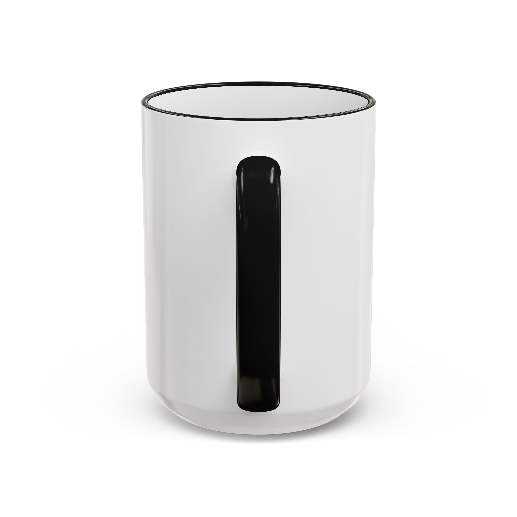 Life Begins After Coffee Accent Rim Mug — Cute Script Coffee Lover Gift (11oz/15oz)