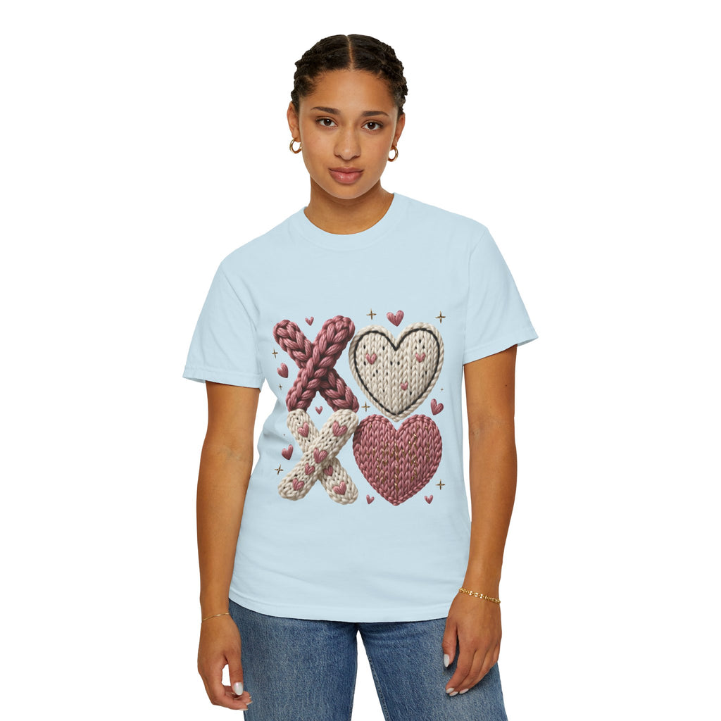 Knit XOXO Hearts T-Shirt — Cozy Valentine’s Day Love Tee