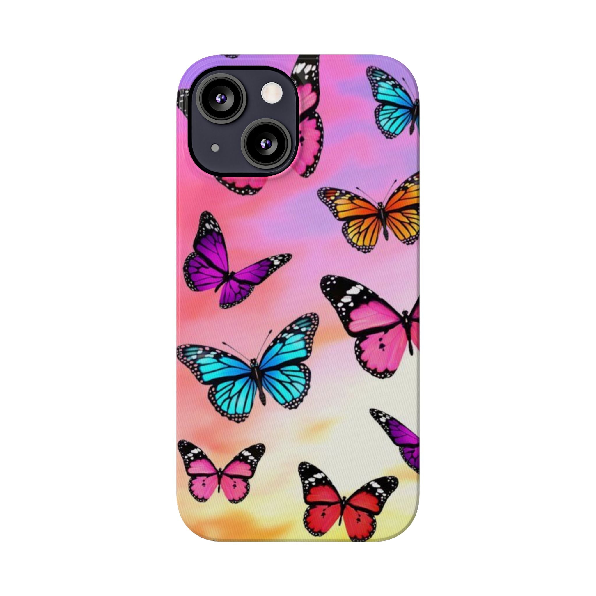 Butterfly Dream Slim Phone Case — Pastel Gradient Floral Wings Design