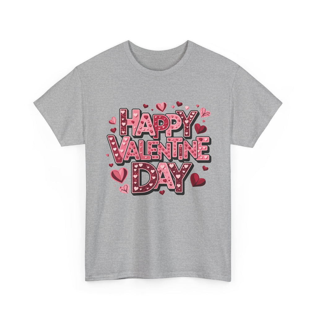 Valentine's Day Tee — 'Happy Valentine Day' Heart Graphic Shirt