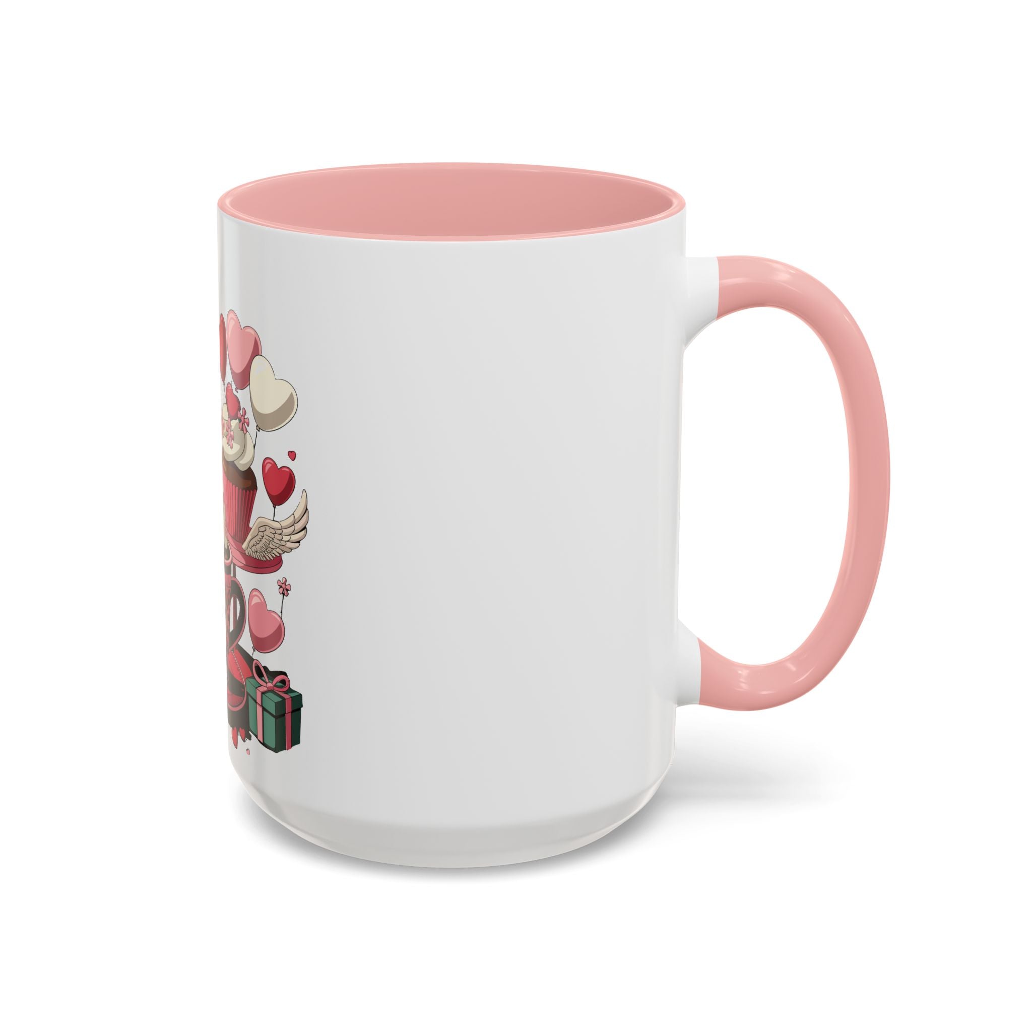 Valentine Dessert Love Accent Coffee Mug — Heart Cupcakes & Sweets 11/15oz