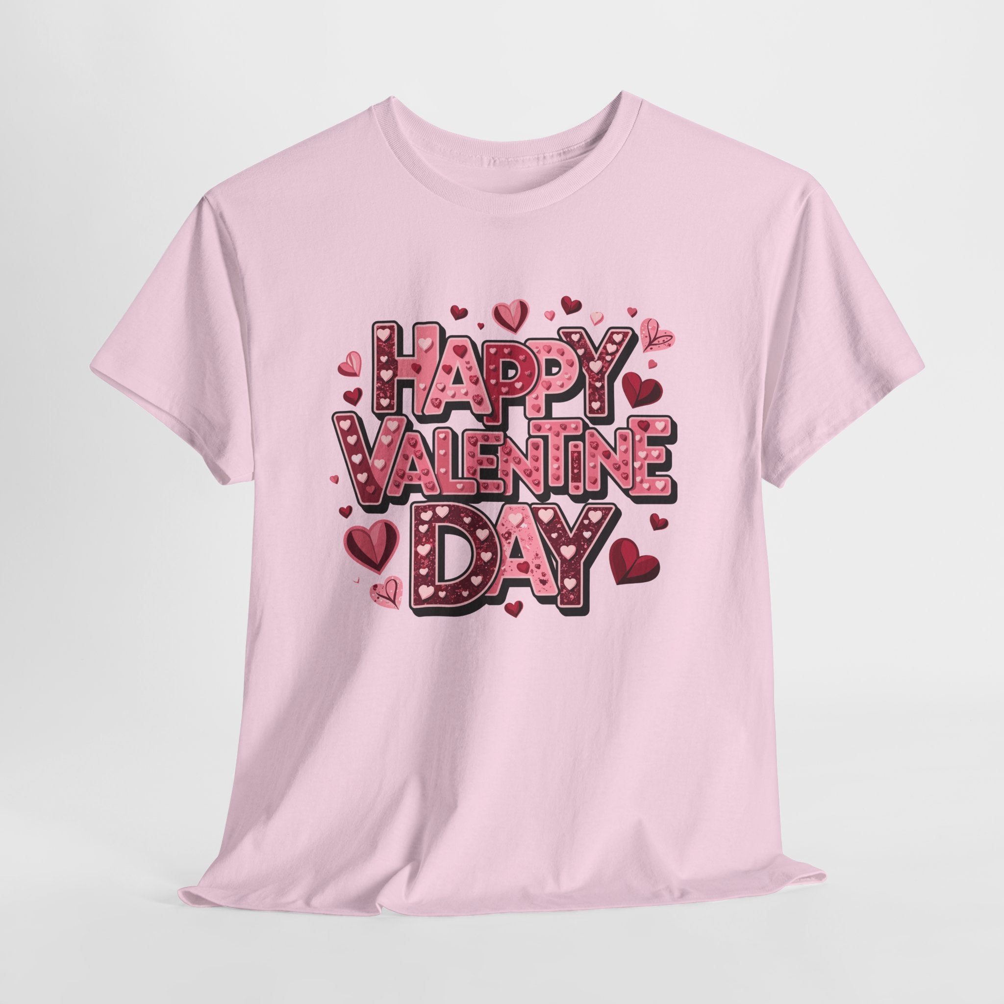 Valentine's Day Tee — 'Happy Valentine Day' Heart Graphic Shirt