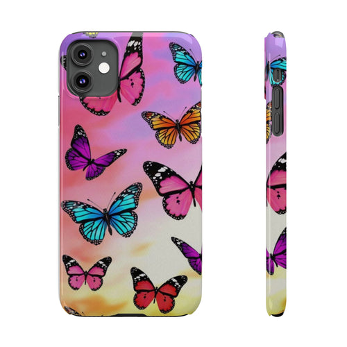 Butterfly Dream Slim Phone Case — Pastel Gradient Floral Wings Design