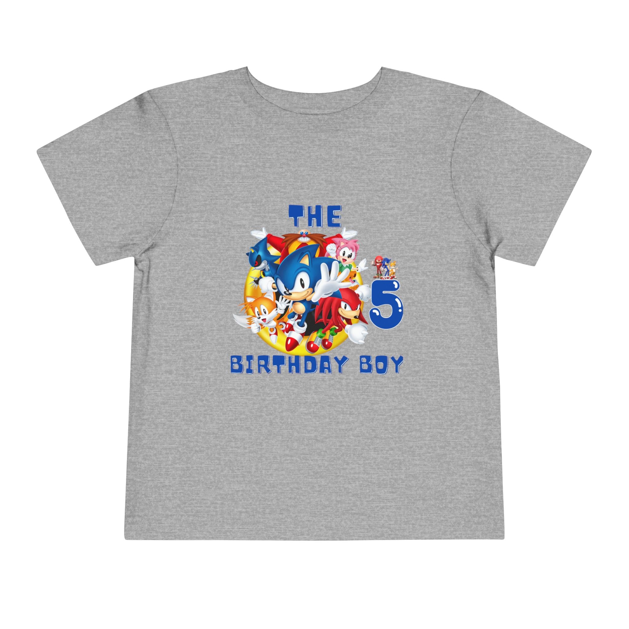 Personalized the Birthday Boy 5 Toddler Tee — Sonic Party Shirt